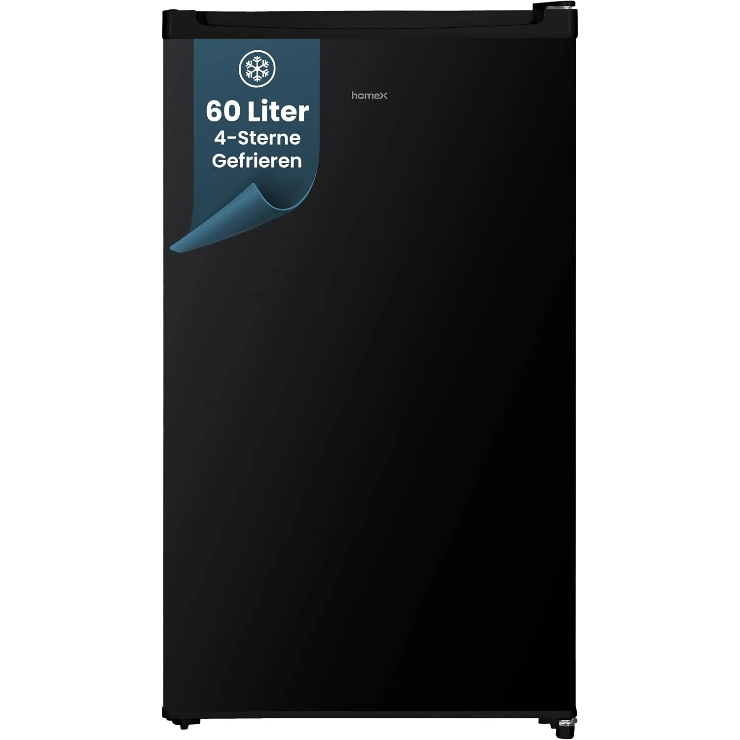 homeX FS1016-B Gefrierschrank Tiefkühlschrank klein 60L Nutzinhalt schwarz