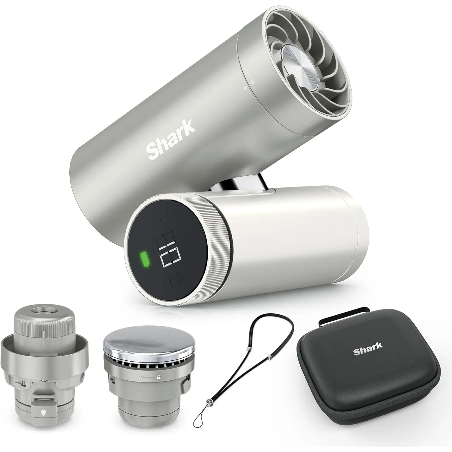 Shark ChillPill 3-in-1-Hochgeschwindigkeits-Handventilator-, Sprühnebel- und InstaChill-System Paket mit Reise-Etui, mi…