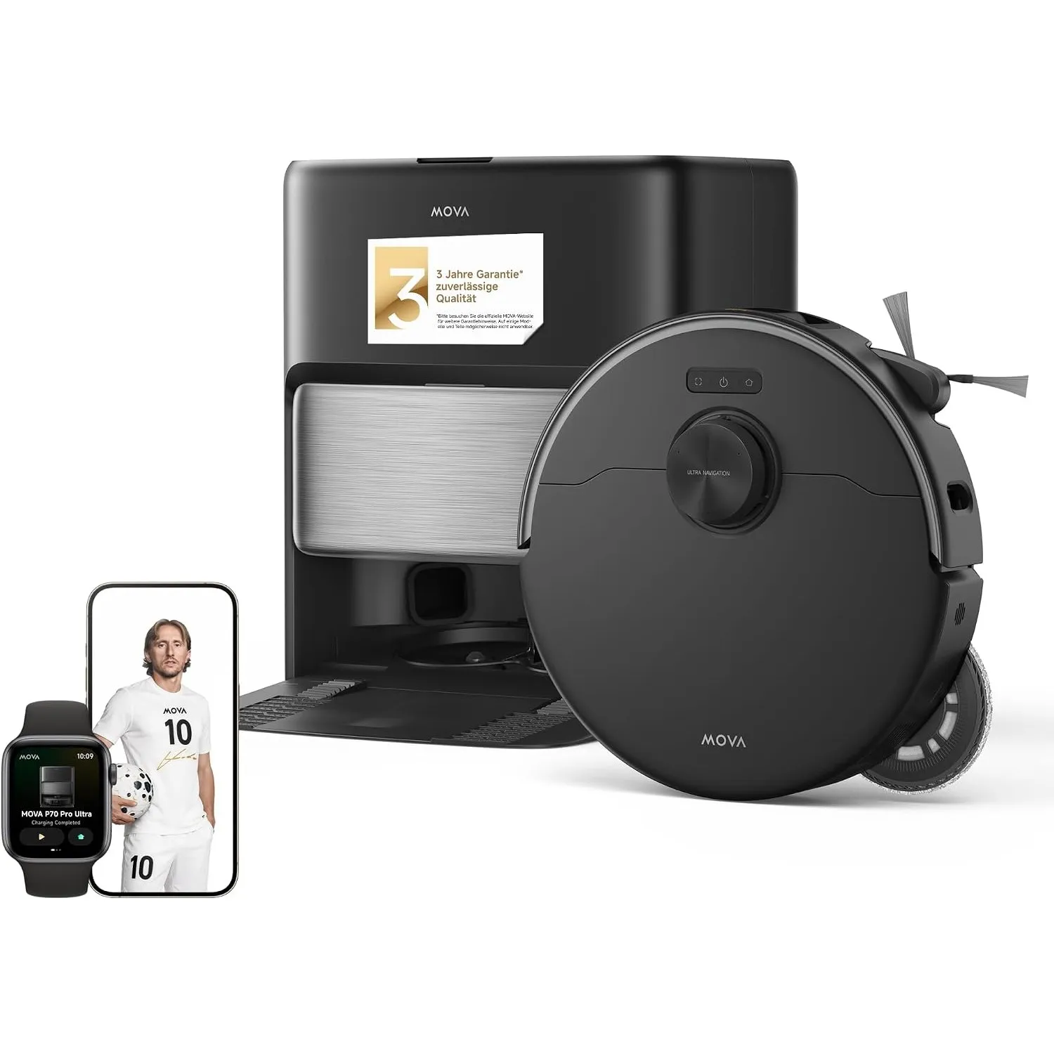 MOVA P70 Pro Ultra Saugroboter 30.000Pa Saugkraft Schwarz