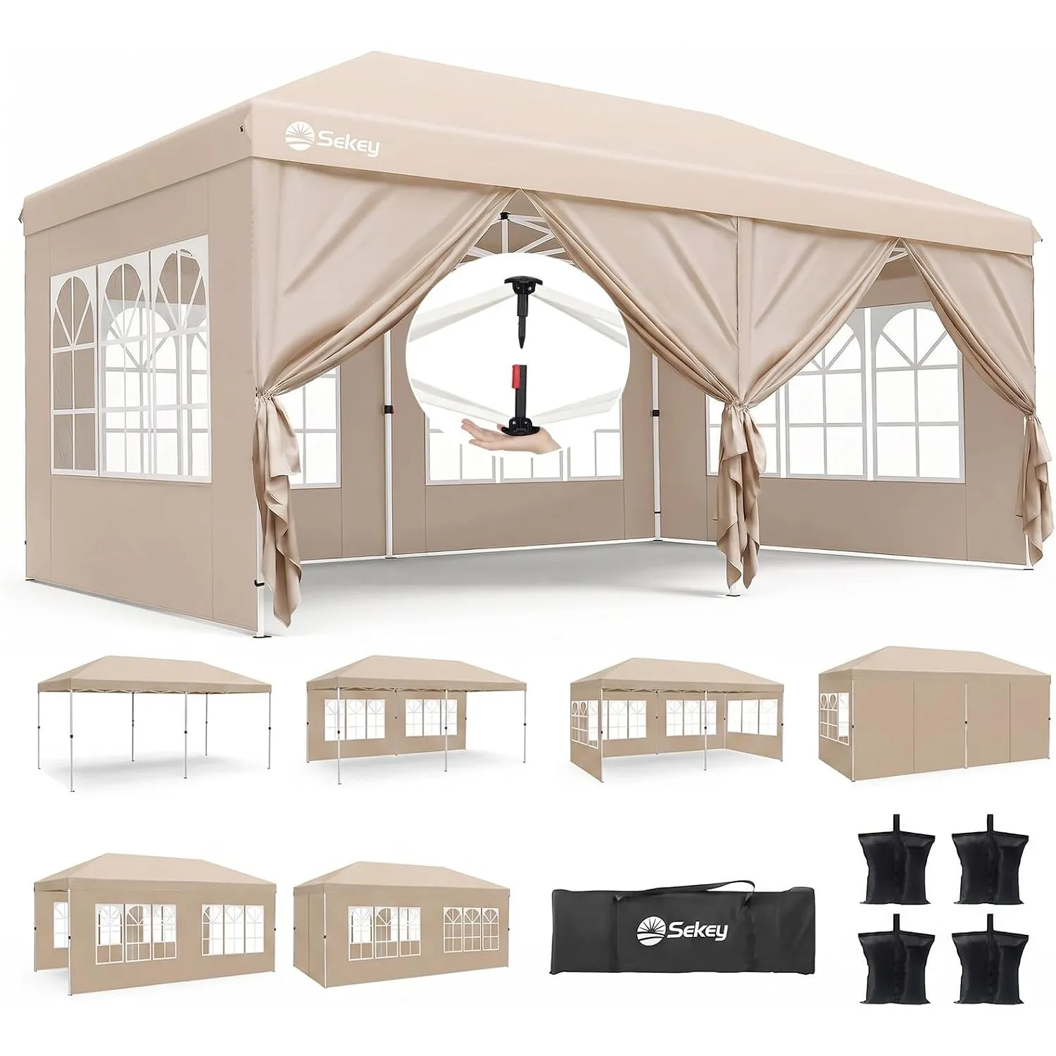 Sekey Event Serie | Pavillon 3x6 Faltbar Wasserdicht Stabil Winterfest