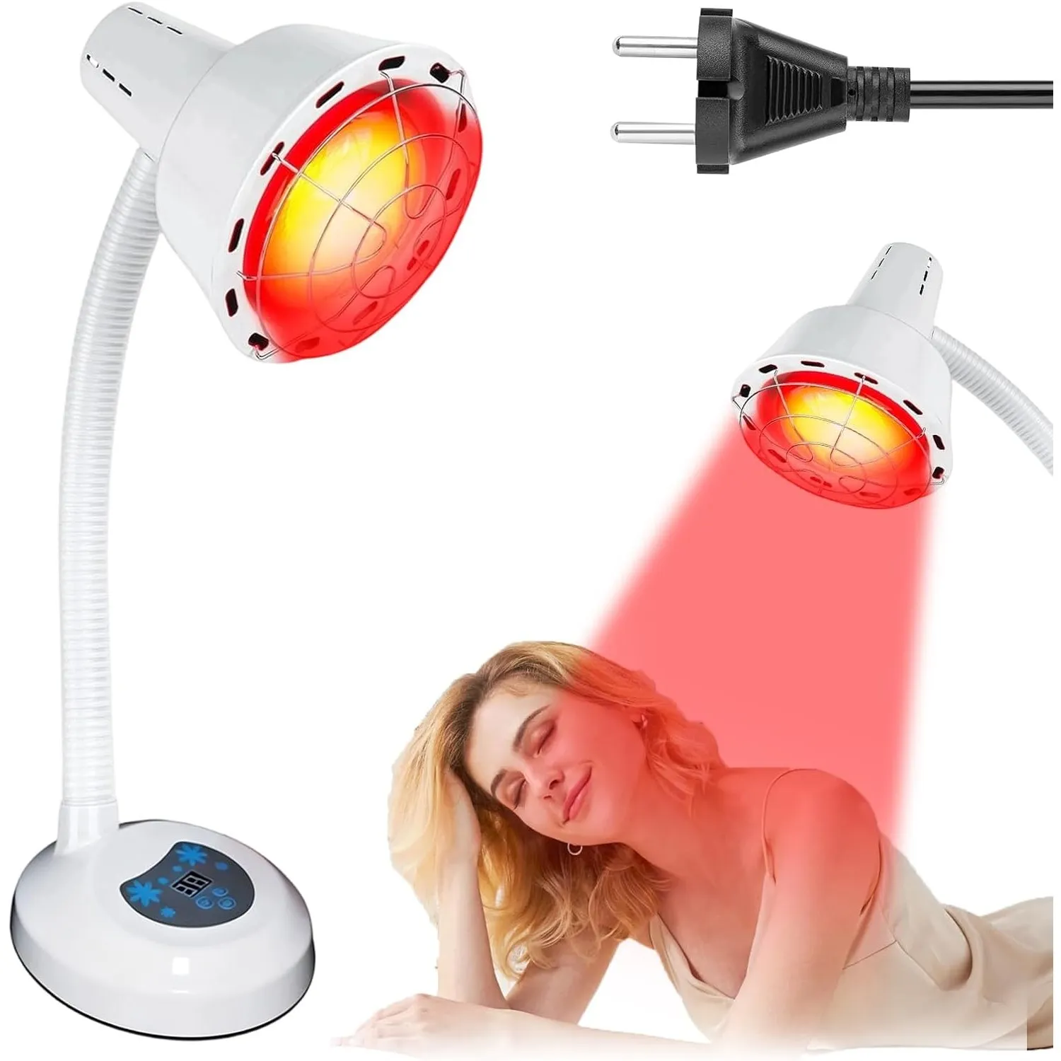 275W Rotlichtlampe Wärmelampe mit Schutzgitter und Temperaturregelung