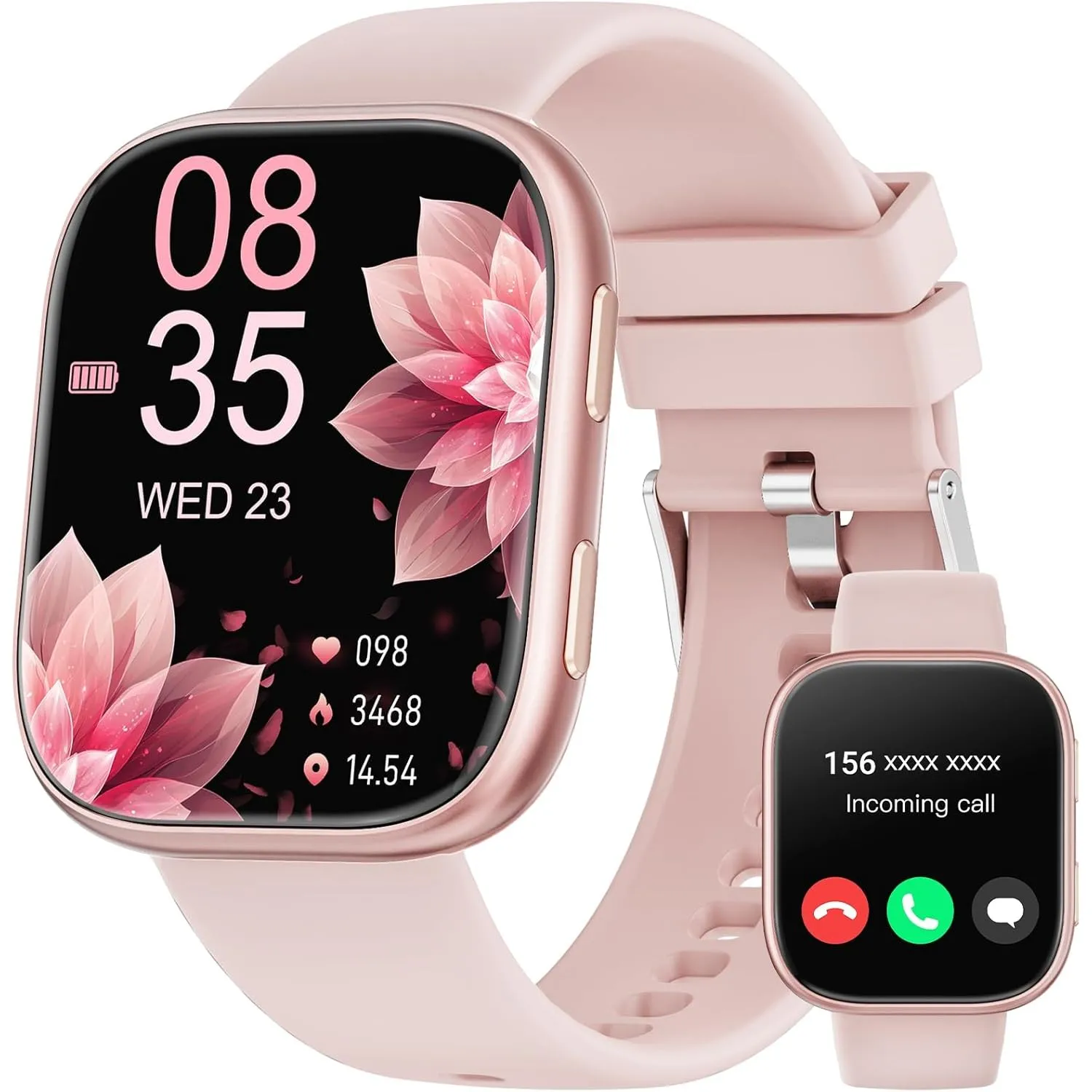 Smartwatch Damen Herren, 1.83" HD Fitnessuhr mit Telefonfunktion, Fitness Tracker mit SpO2 Pulsmesser Schlafmonitor Sch…