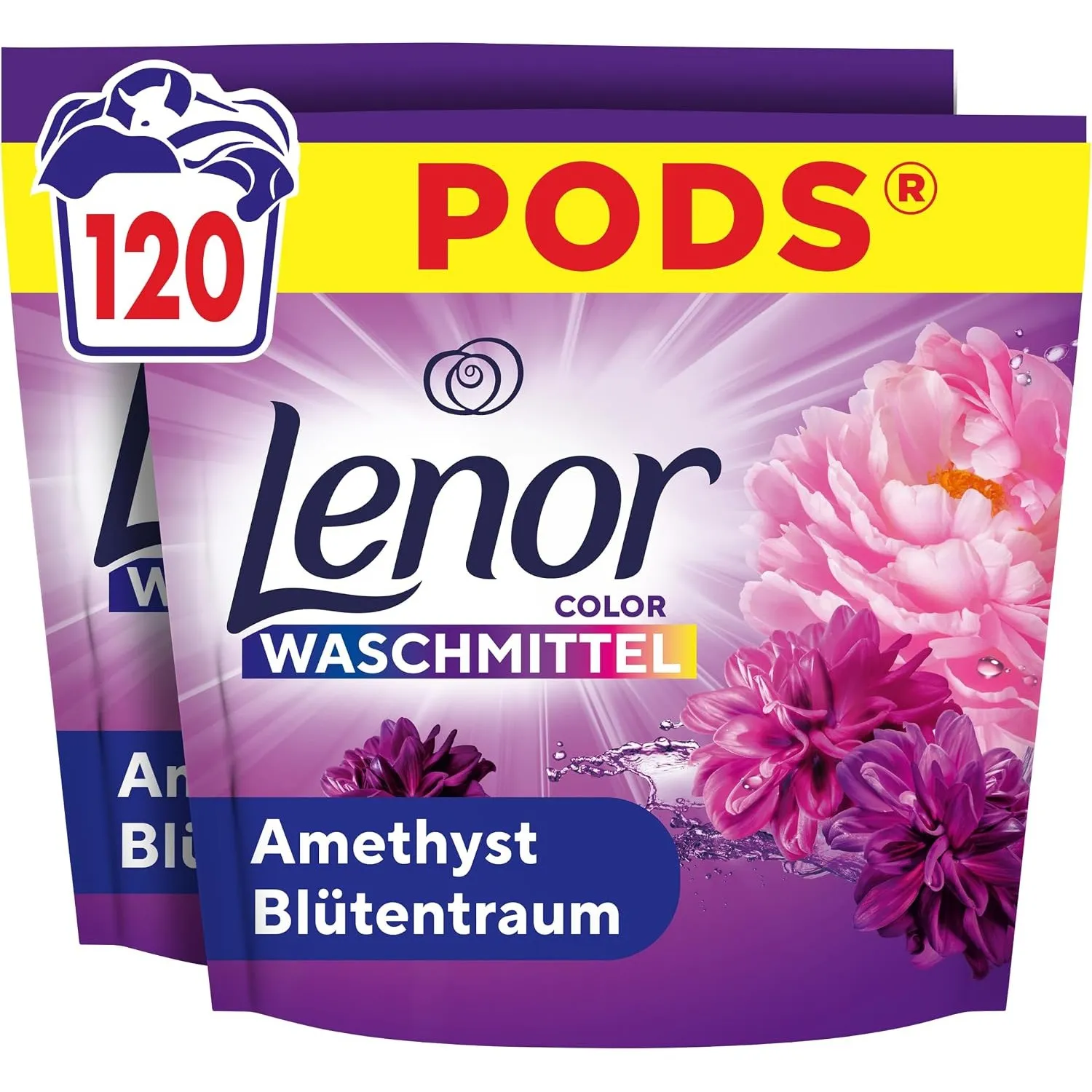 Lenor Pods Amethyst Blütentraum Waschmittel, 120 Wäschen