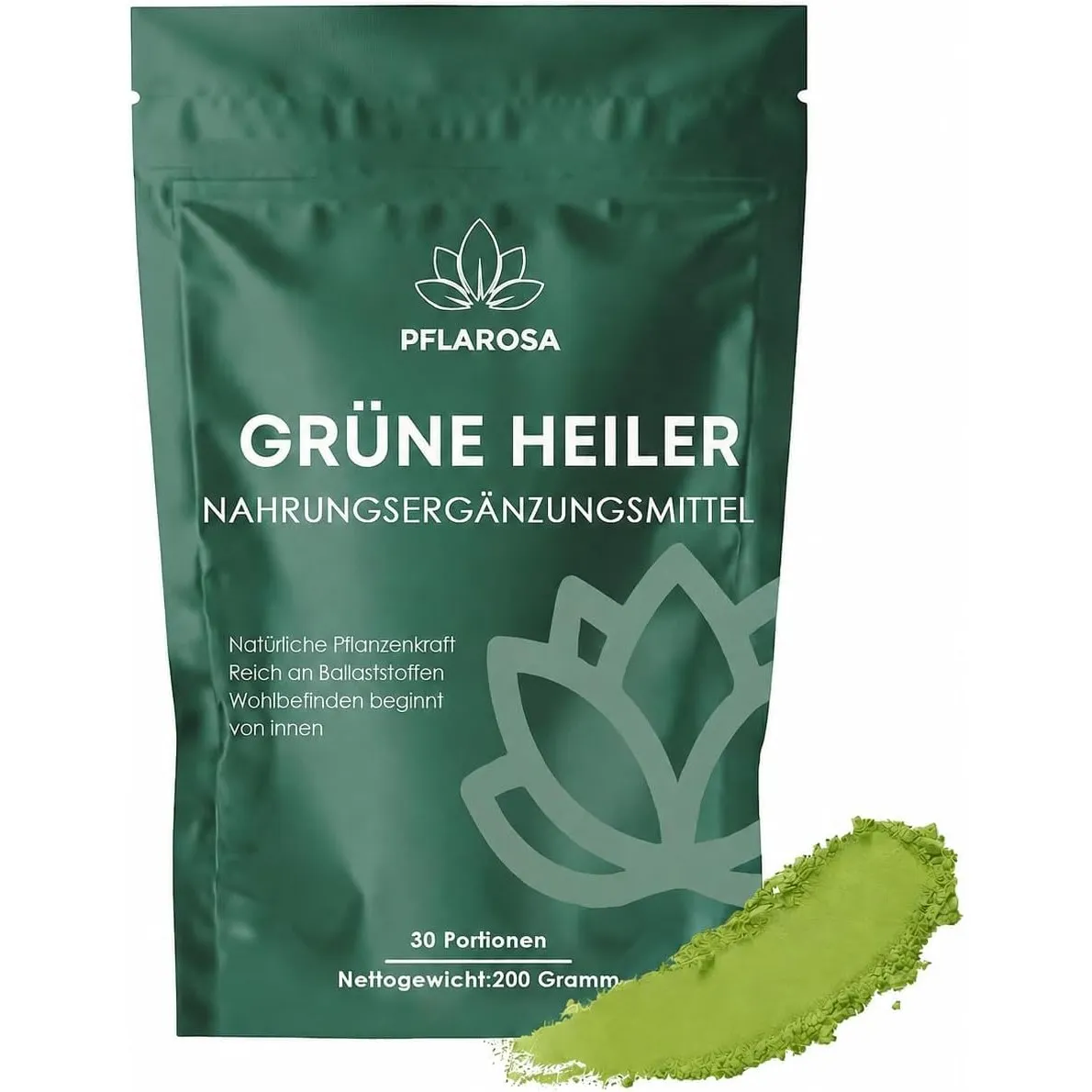 Grüne Entgiftungspulver 200g Superfood Pulver,Greens Pflanzenpulver mit Matcha, Gerstengras, Spirulina & Heidelbeeren,R…