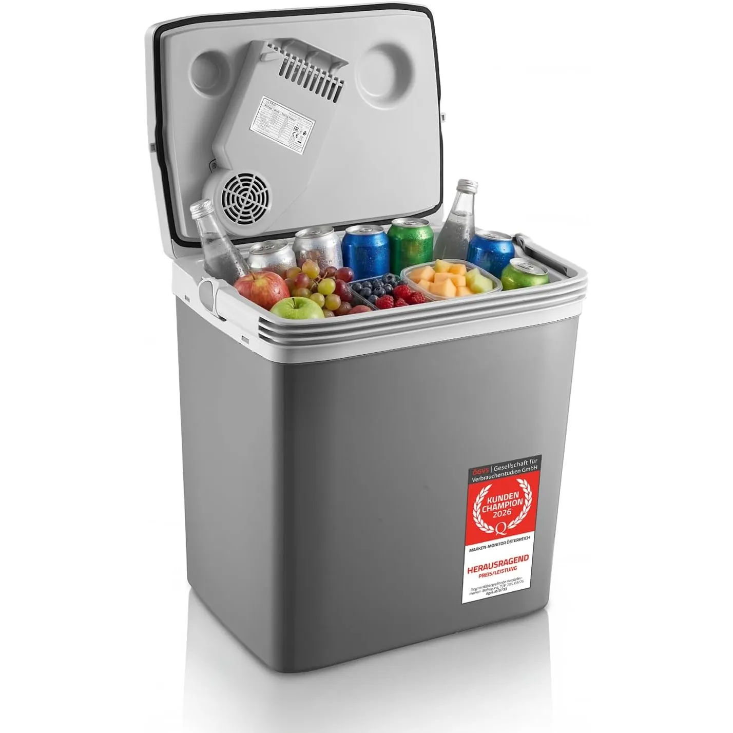 TZS First Austria - Thermoelektrische Kühlbox 32L - 18 Grad Kühlleistung - 230V/12V/USB-C PD 3.0 - Mobile Minibar für A…