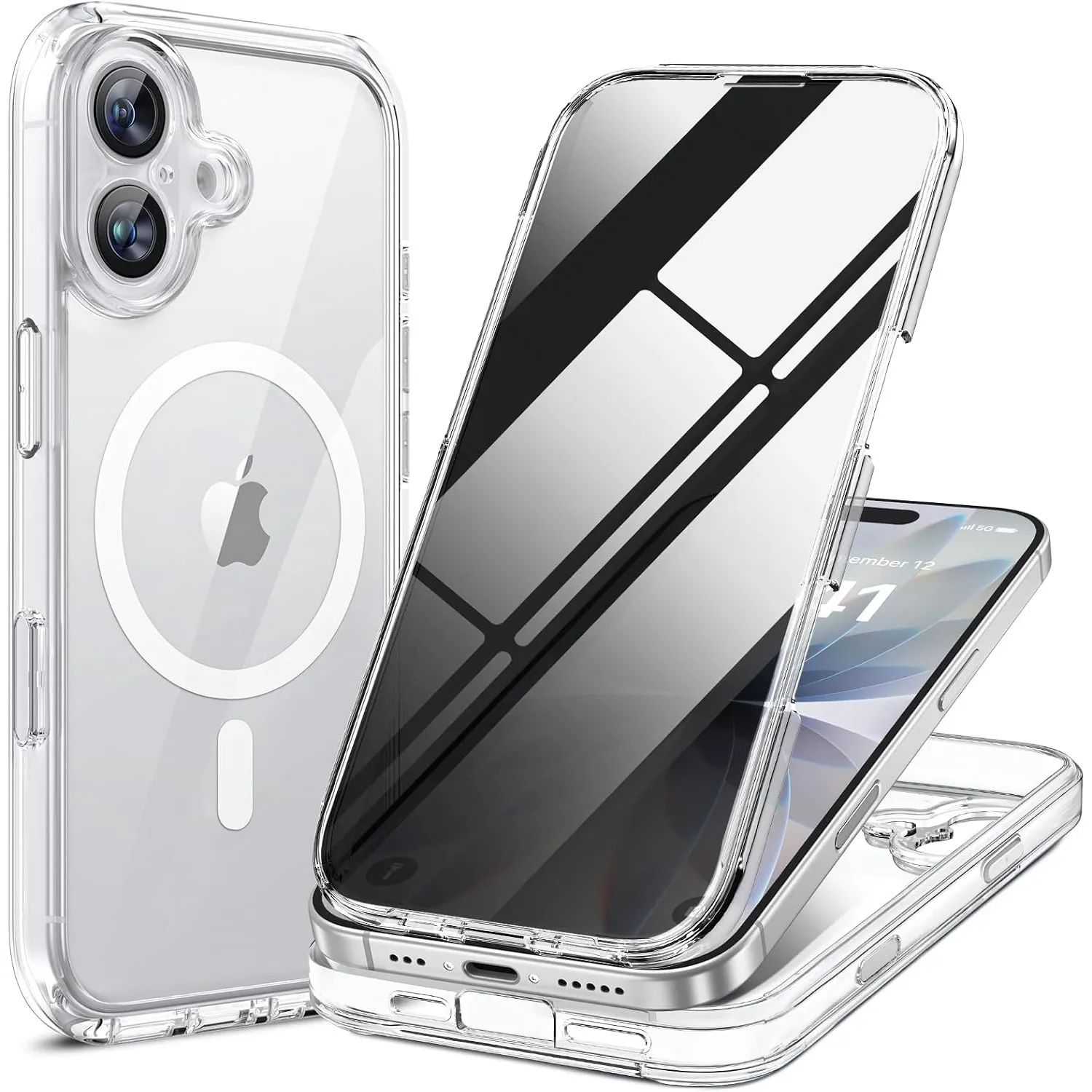 Miracase für iPhone 17 Hülle 6,3 Zoll mit Sichtschutz,Klar