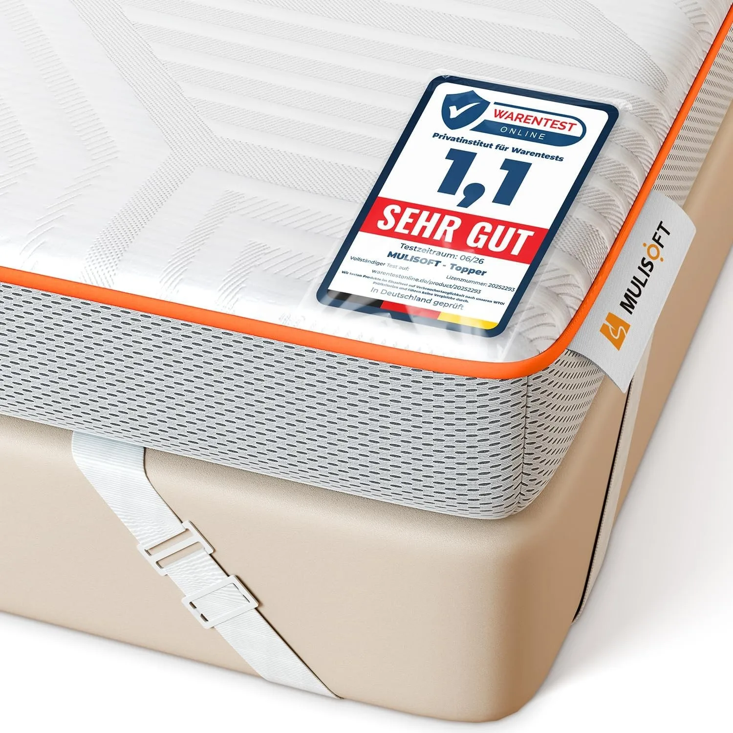 MULISOFT Topper 140x200cm H3/H4, Extra Dicker 7,5 cm Gel Memory Schaum