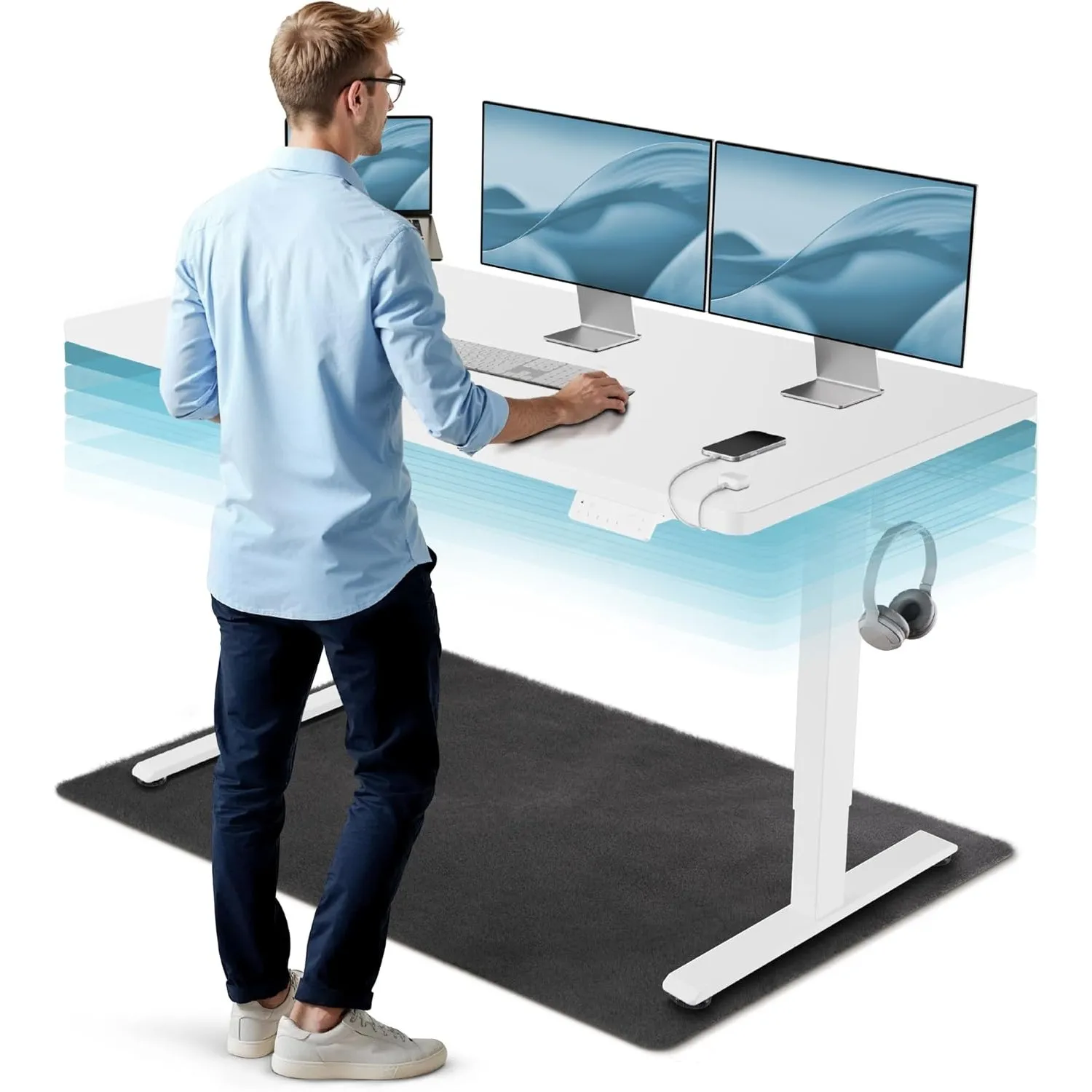 CLOUVOU CleverDesk Höhenverstellbarer Schreibtisch elektrisch [TESTSIEGER]