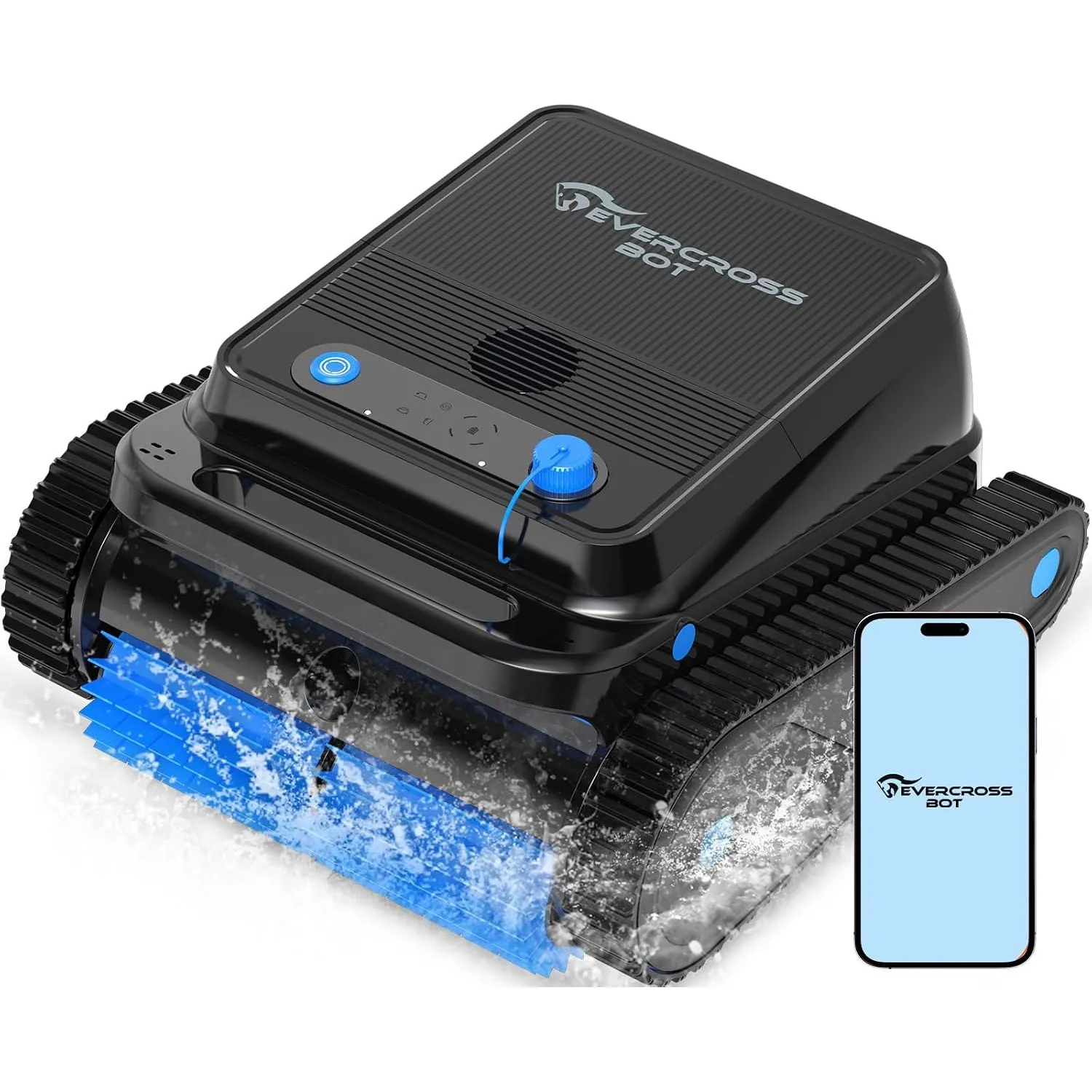 (2026 Neu) EVERCROSS BOT Poolroboter kabellos Boden und Wand mit Wasserlinie, 120 Min Akku, App Steuerung, intelligente…