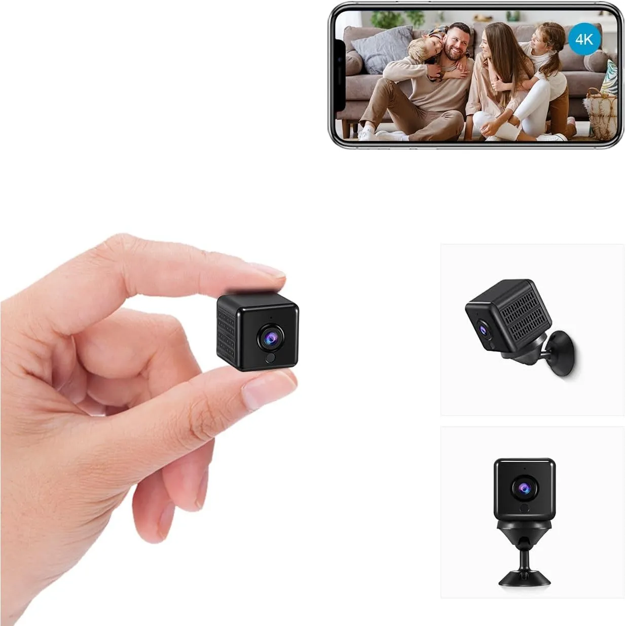AOBOCAM Mini Kamera, 4K HD WLAN Überwachungskamera Innen WiFi Kamera Live Übertragung Handy APP Für Micro Camera Indoor…