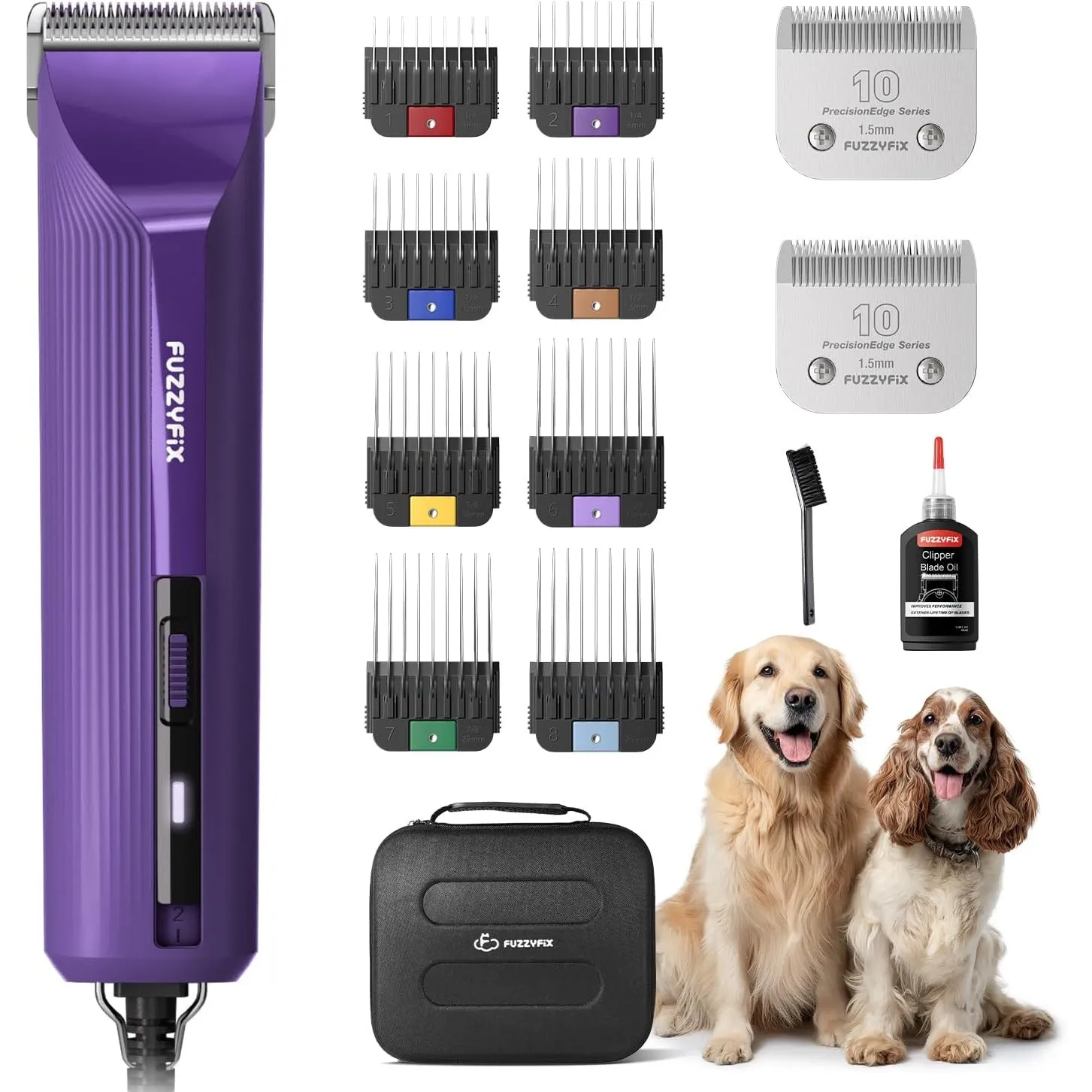 Hundeschermaschine Profi mit Kabel und Metall-Aufsteckkämme