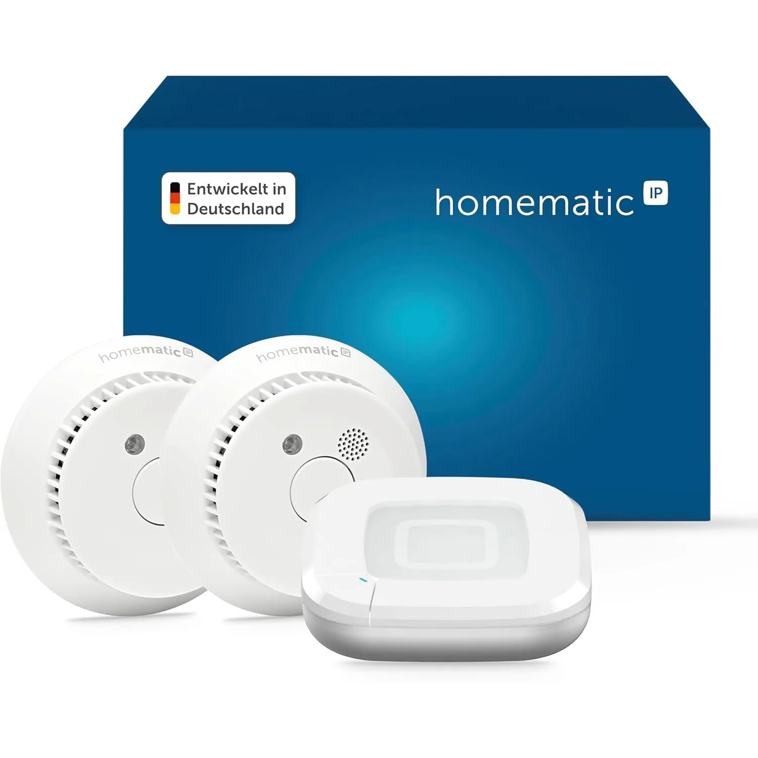 Homematic IP Smart Home Starter Set Rauchwarnmelder, Rauchmelder alarmiert lokal über die Sirene und per Push-Benachric…
