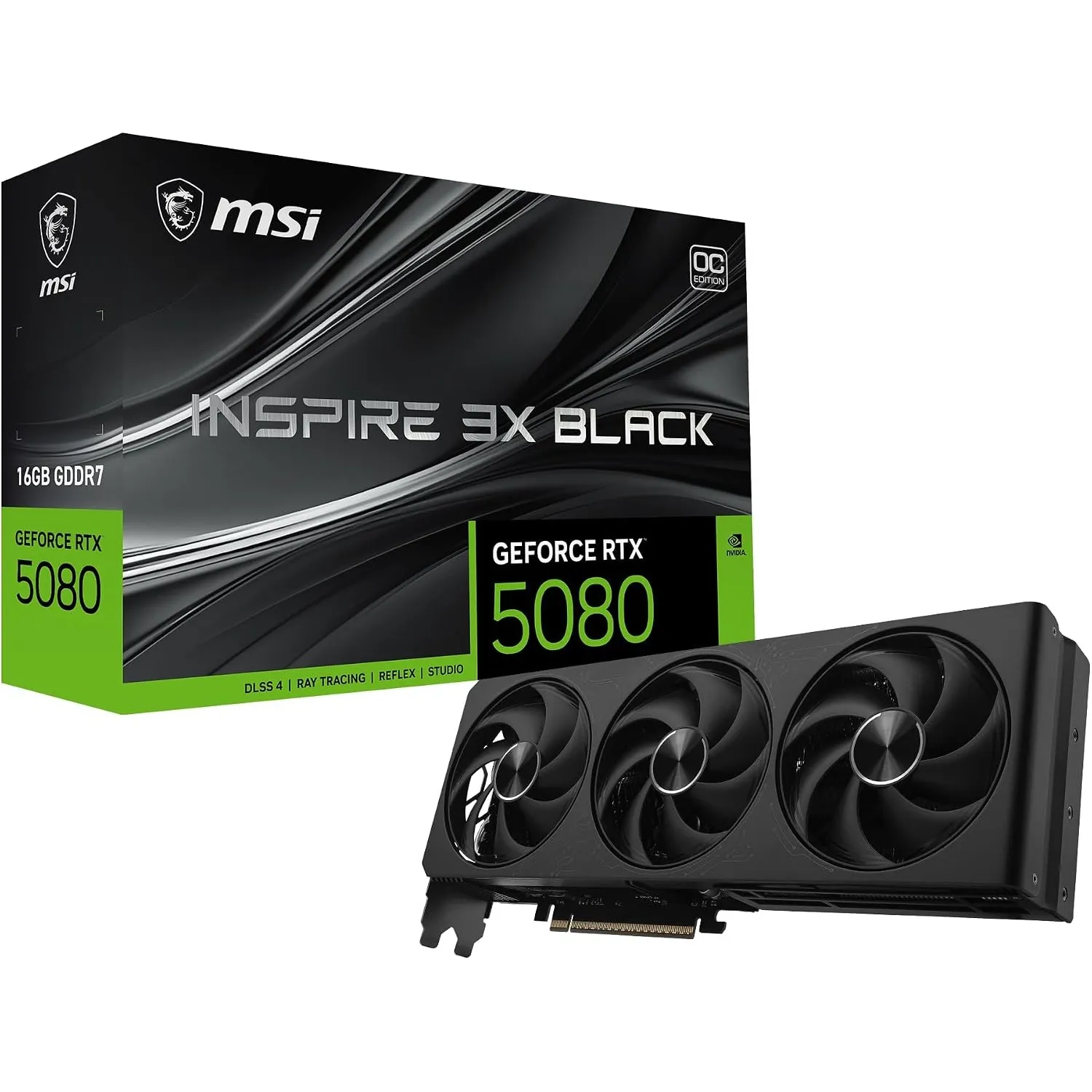 MSI GeForce RTX 5080 16G Inspire 3X OC Black - Gaming Grafikkarte