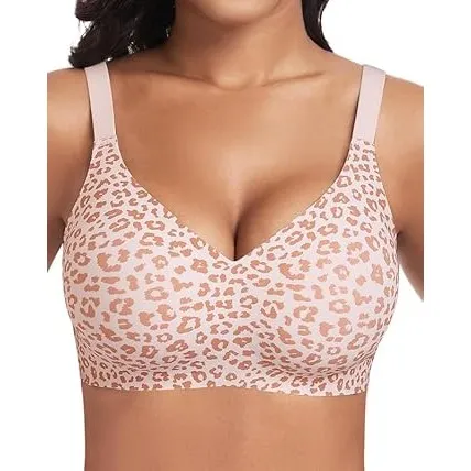 Jiuday BH ohne Bügel Push Up BH Große Brüste Starker Halt Bügelloser Bustier Damen Gepolstert Seamless Soft Bra ohne Bu…