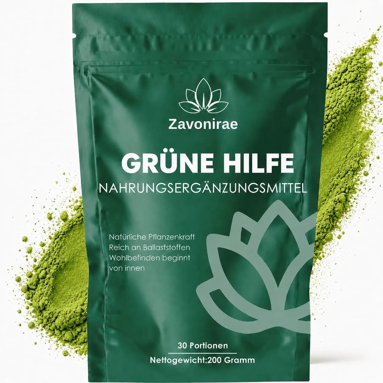 Grüne Entgiftungspulver - 200g Superfood Greens Mix mit Matcha, Gerstengras & Heidelbeeren | Reich an Makro, Mikronährs…
