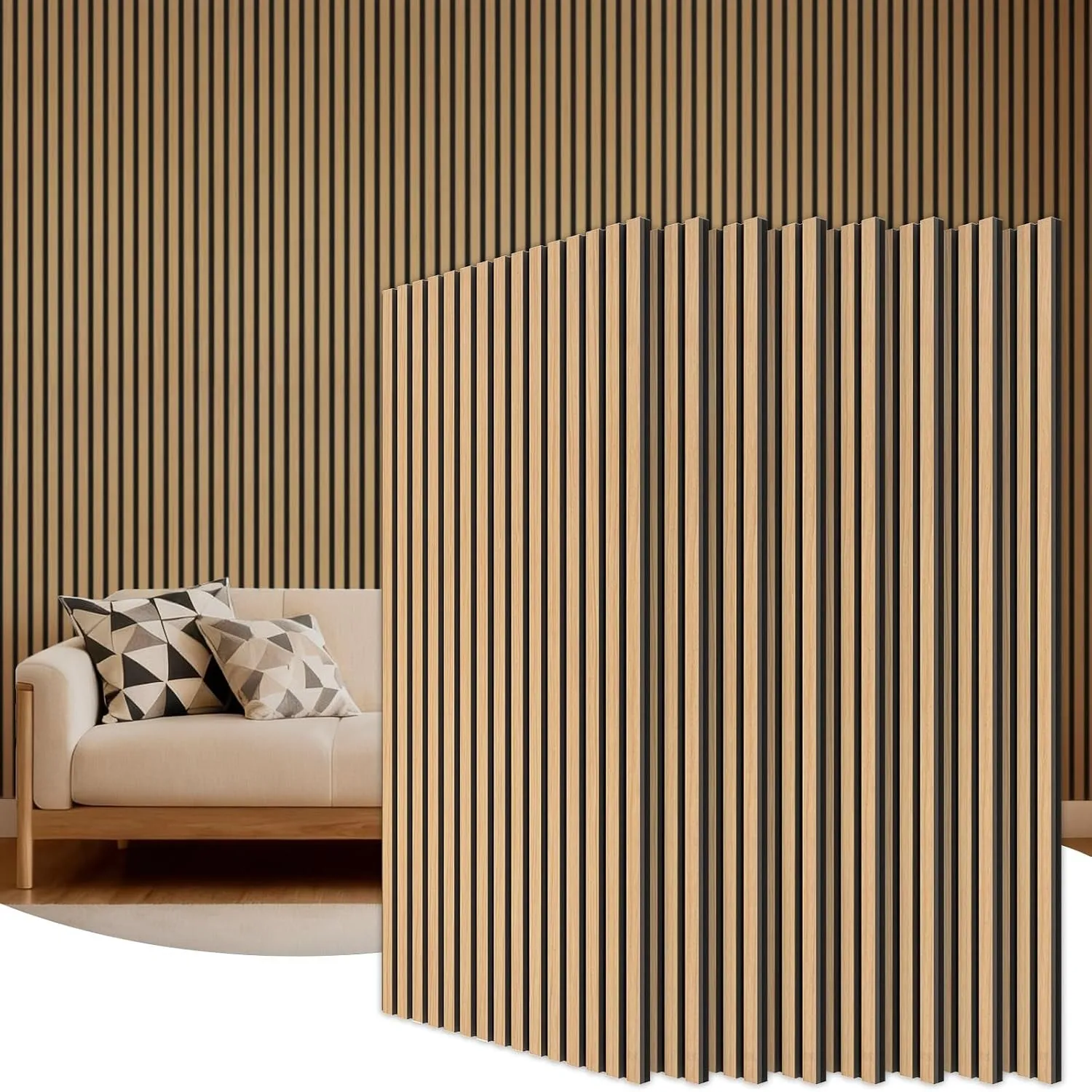 TONOR Holz-Wandpaneele für Innenwand-Deko – 8er-Pack, 120 × 60 cm