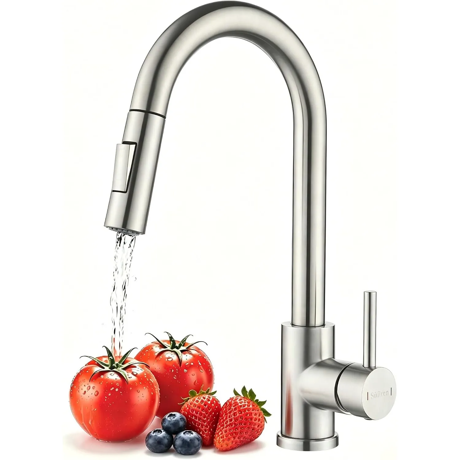 Wasserhahn Küche,Hochdruck Küchenarmatur mit Herausziehbarer Brause,Ausziehbar Armatur Küche 360° Drehbar,Zwei Sprühfun…