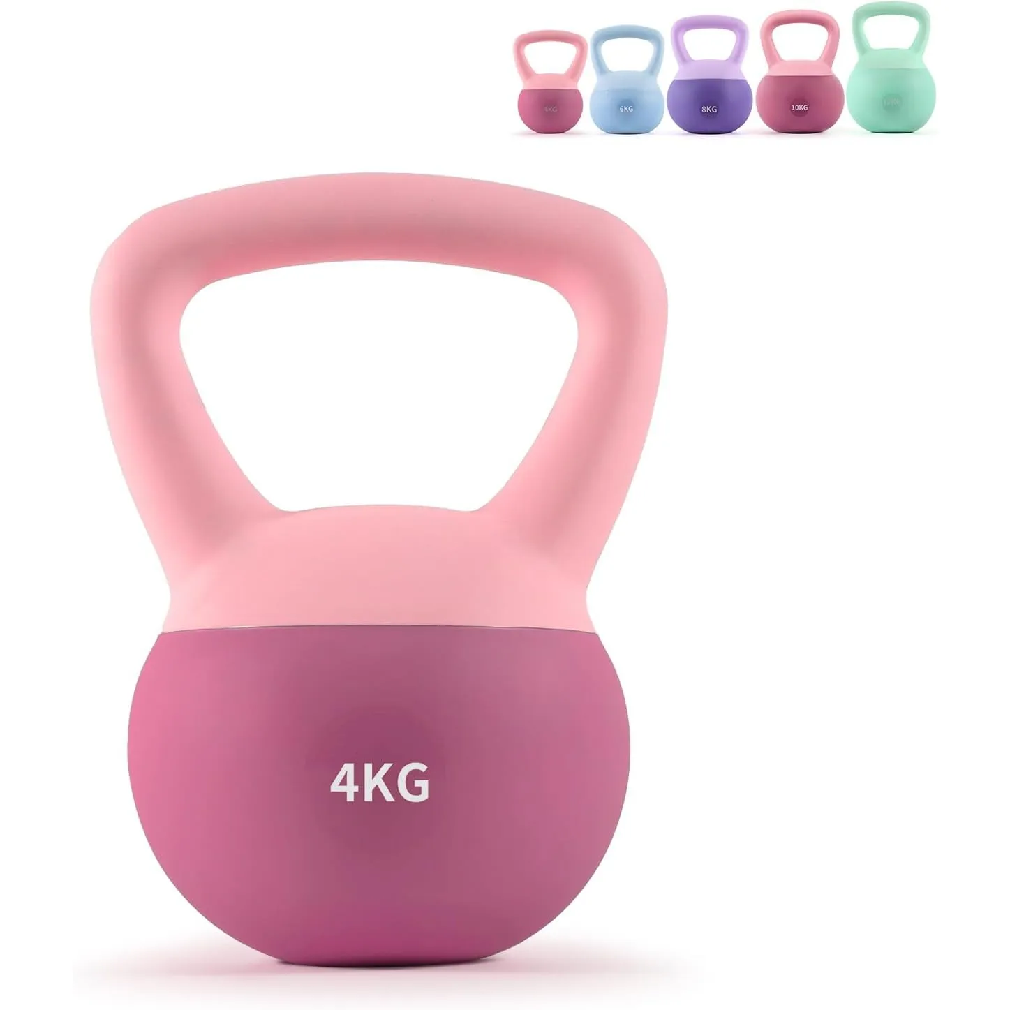 Soft Kettlebell 4-12kg - Bodenschonend und Leise, Eisensand-Kugelhantel mit ergonomischem Griff für Training zu Hause, …
