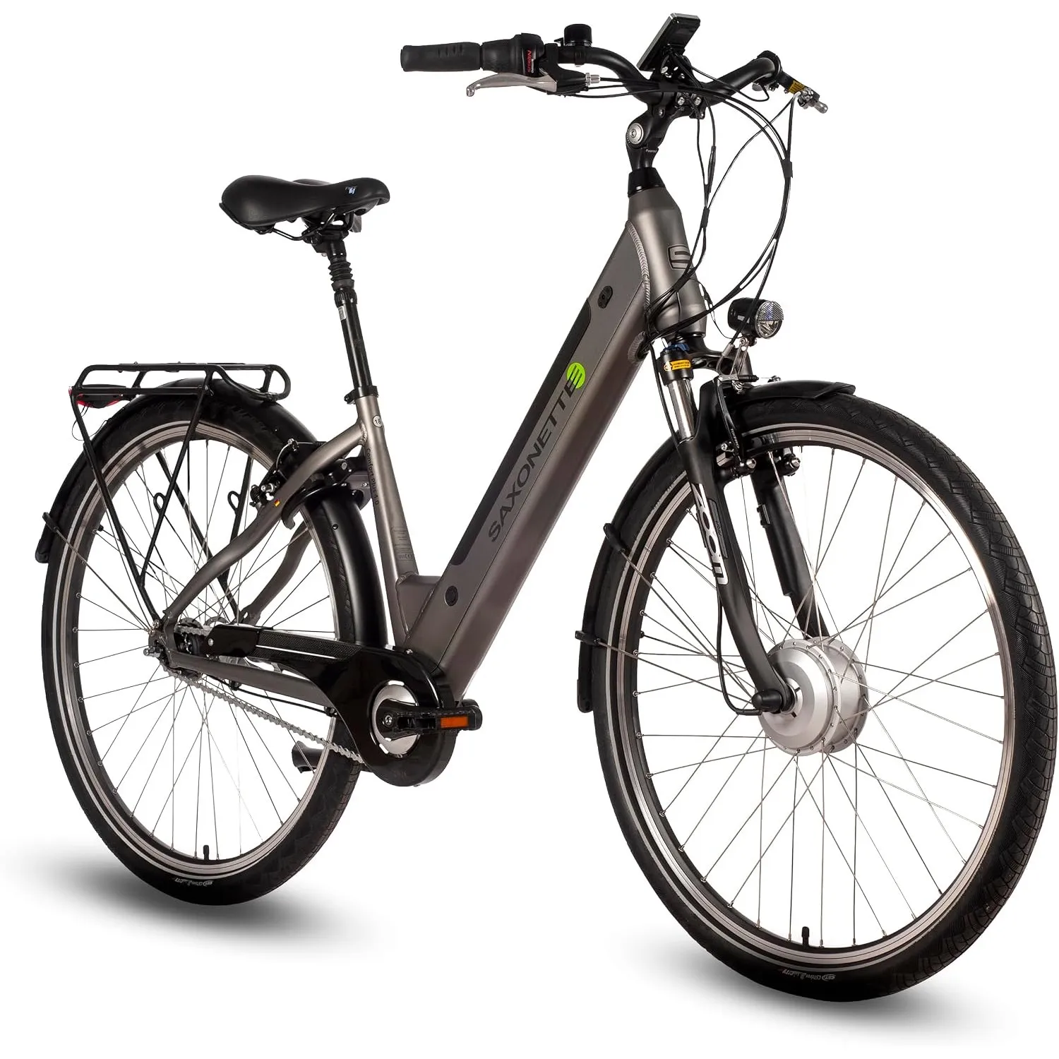 SAXONETTE E Bike mit Rücktrittbremse und nabenschaltung, Ebike Damen 28 Zoll mit 36V 13Ah BMS Akku, 7 Gang Elektro Fahr…