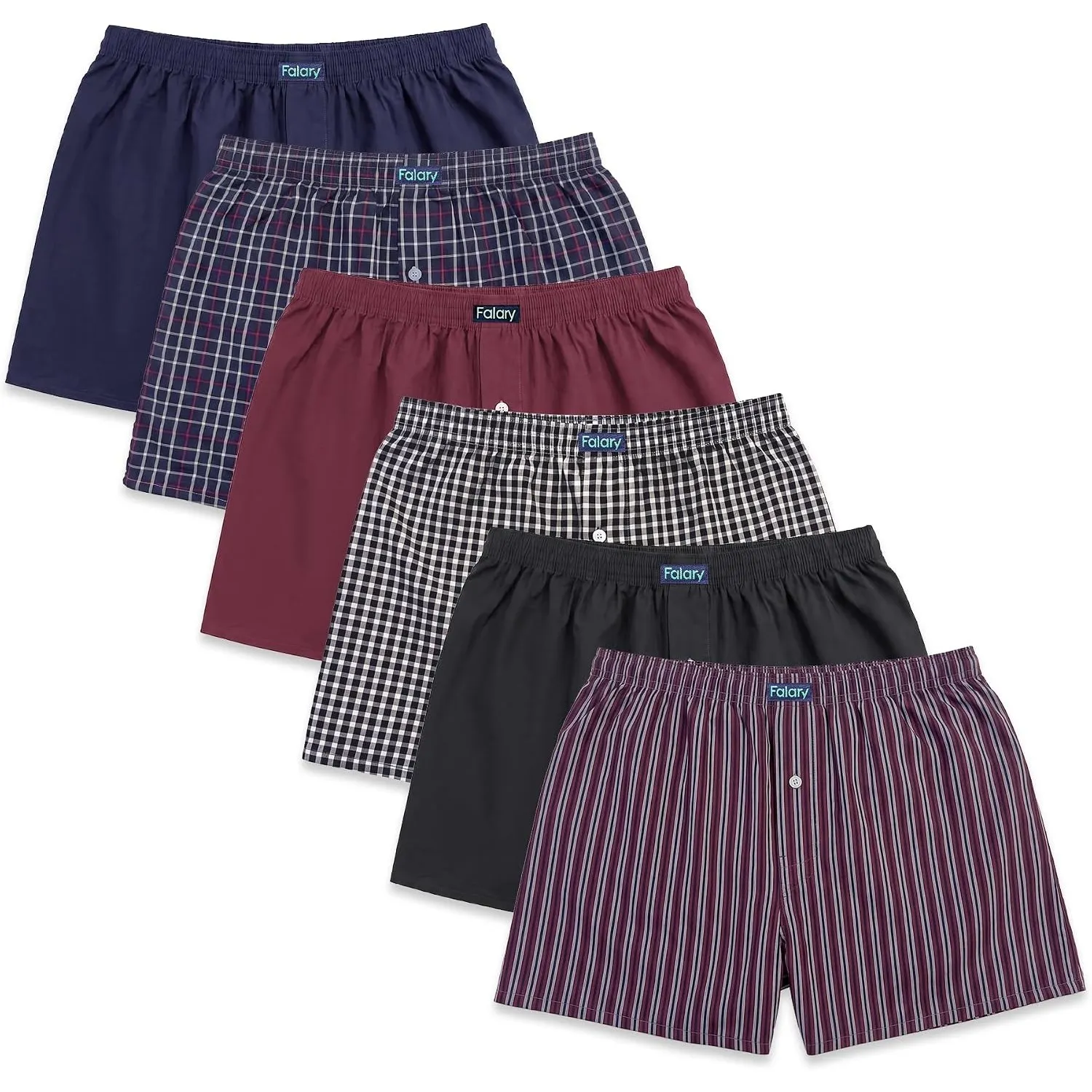 FALARY American Boxershorts Herren 6/12er Pack aus 100% Baumwolle