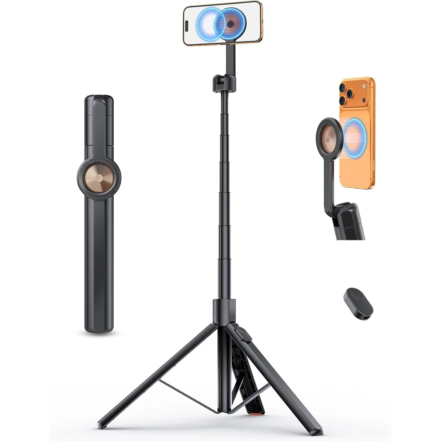 ANXRE 180cm Magnetisches Handy Stativ ＆ Selfie Stick mit Akku-Fernbedienung