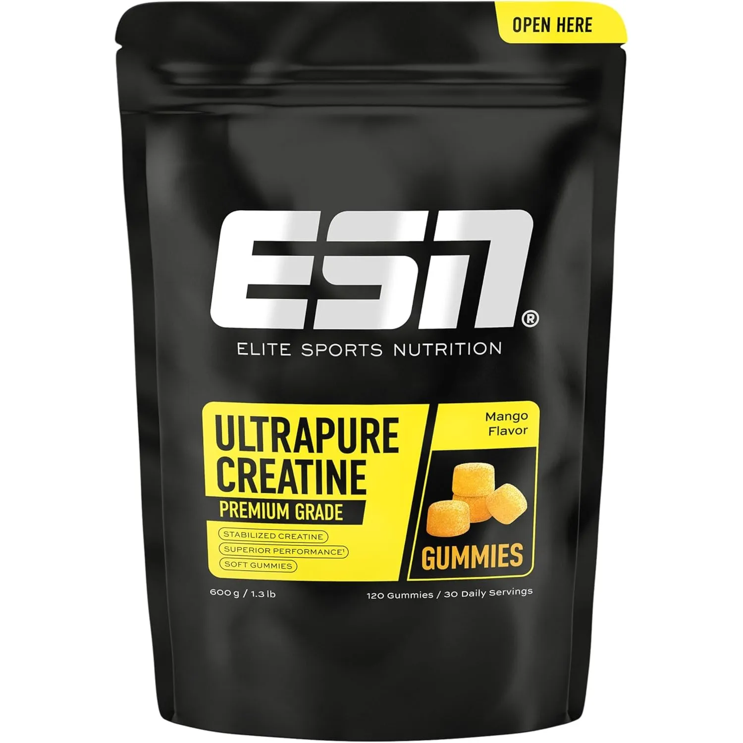 ESN Ultrapure Creatine Gummies, Mango, 120 Gummies