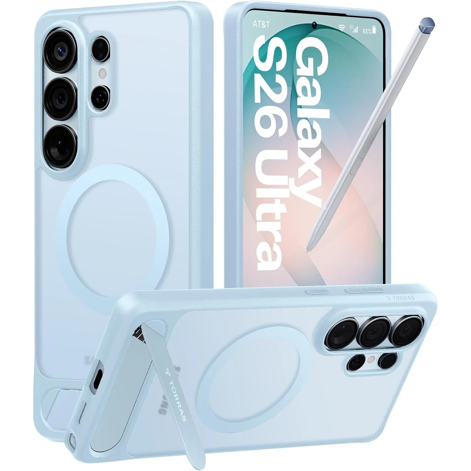 TORRAS Ostand L1 für Samsung Galaxy S26 Ultra Hülle für MagSafe mit unsichtbarem Ständer Militärschutz Magnetkraft Zert…
