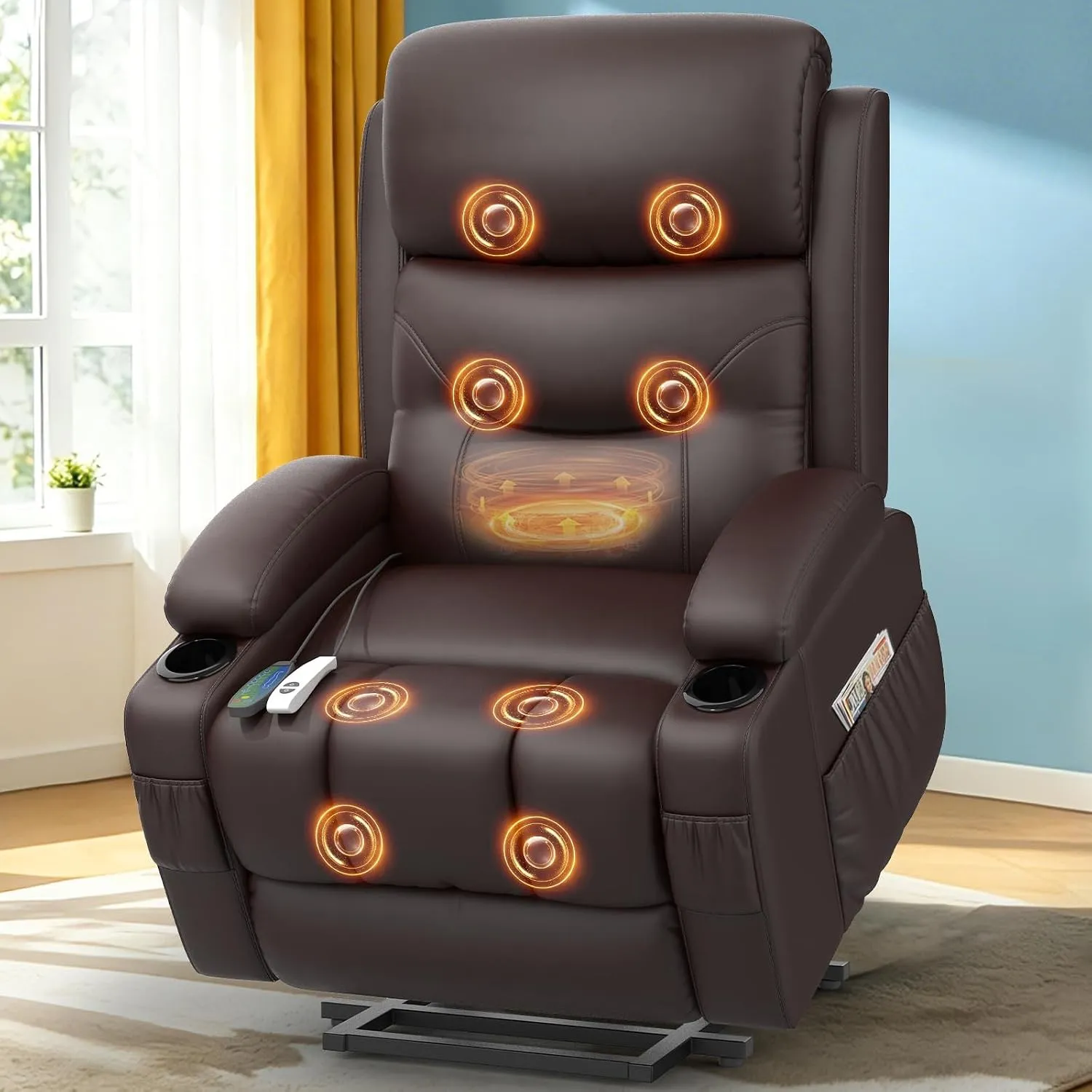 Relaxsessel Fernsehsessel, Massagesessel mit Heizung Elektrischer TV Sessel Liegesessel mit Liegefunktion für Wohnzimme…