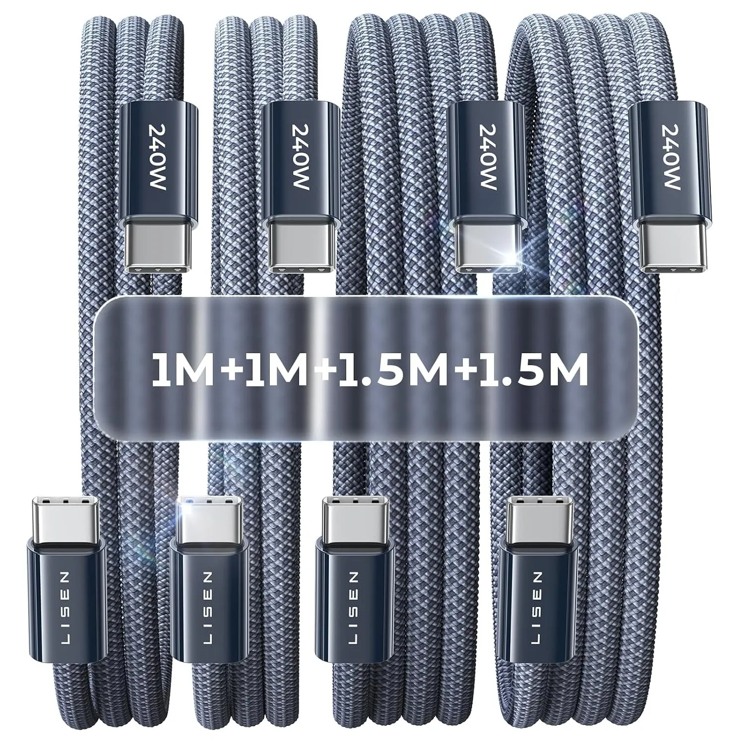 LISEN 240W USB C Kabel, PD 3.1 USB C Ladekabel, USB C auf USB C Kabel Set