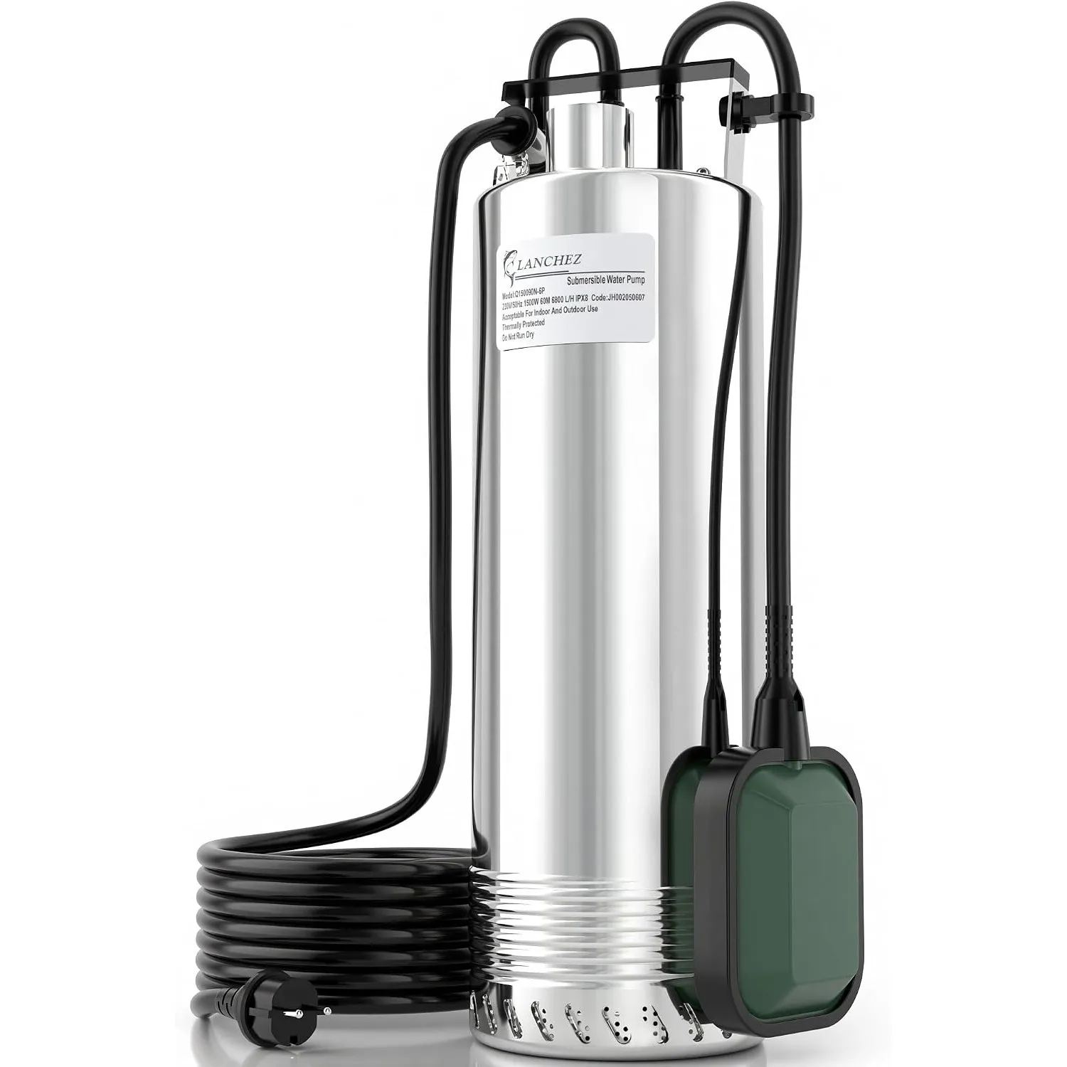 1500 W Tauchpumpe mit schwimmer, 6800 l/h Tauchdruckpumpe