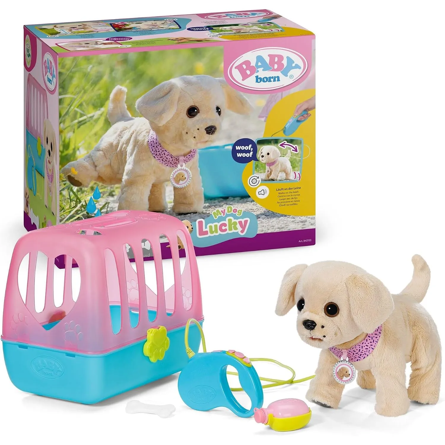 BABY Born Mein Hund Lucky mit Transportbox