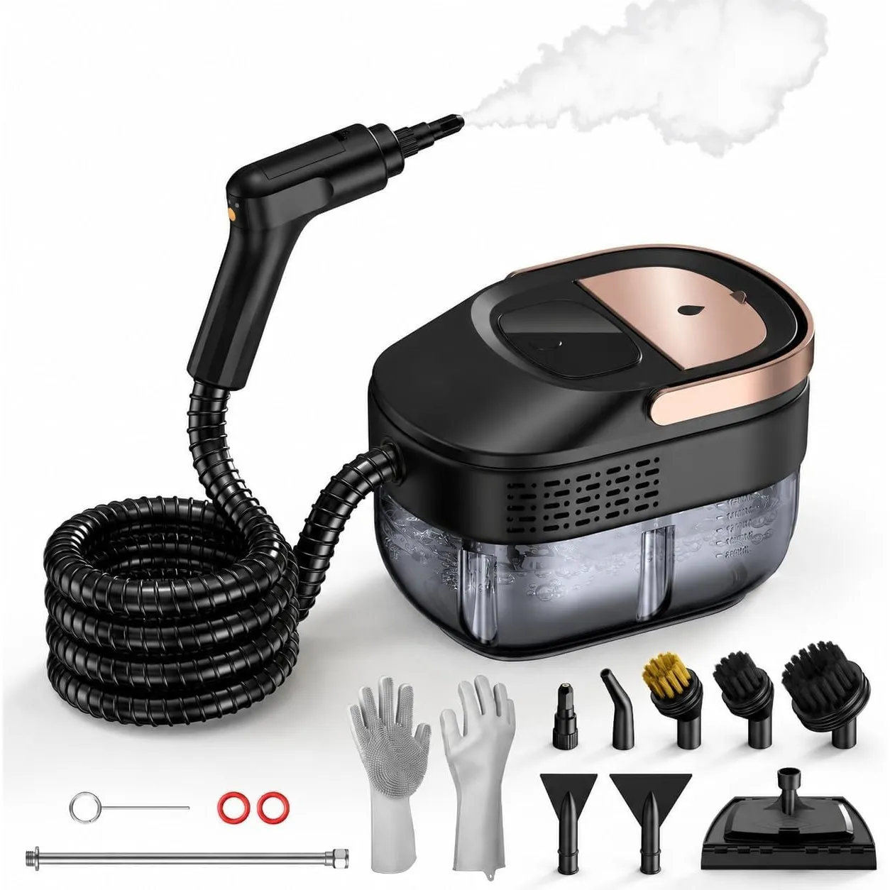 ODSD Dampfreiniger Handgerät für Haushalt und Auto 15s Aufheizzeit | 3 BAR Hochdruckdampf, 1,6L großer Tank, 3-stufig e…