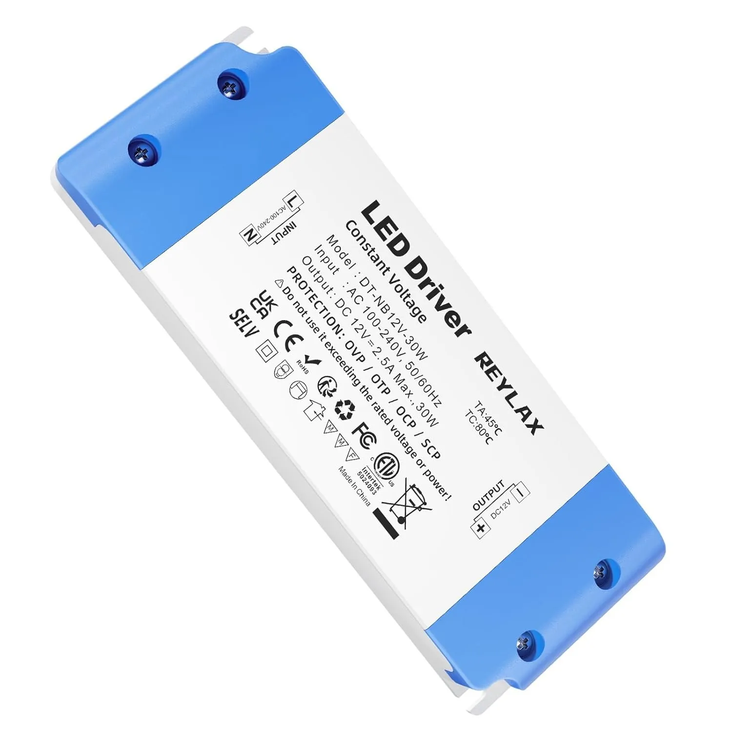 LED Trafo 12V 30W 2.5A Ultra Dünner Netzteil 230v auf 12v Transformator | Schlank Treiber Power Supply Niedervolttrafo,…