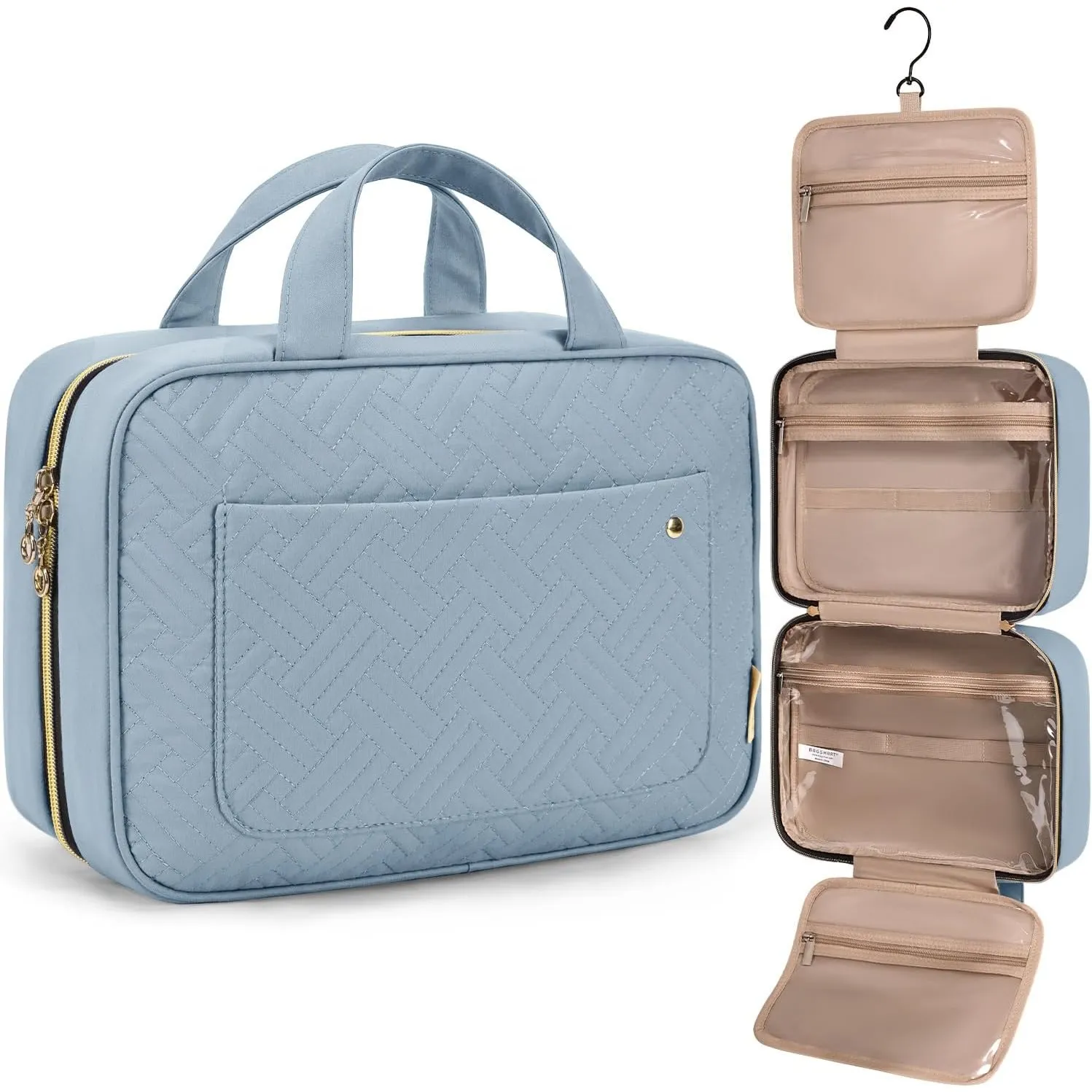 BAGSMART kulturtasche Damen, Kulturbeutel zum Aufhängen, wasserdicht(L)