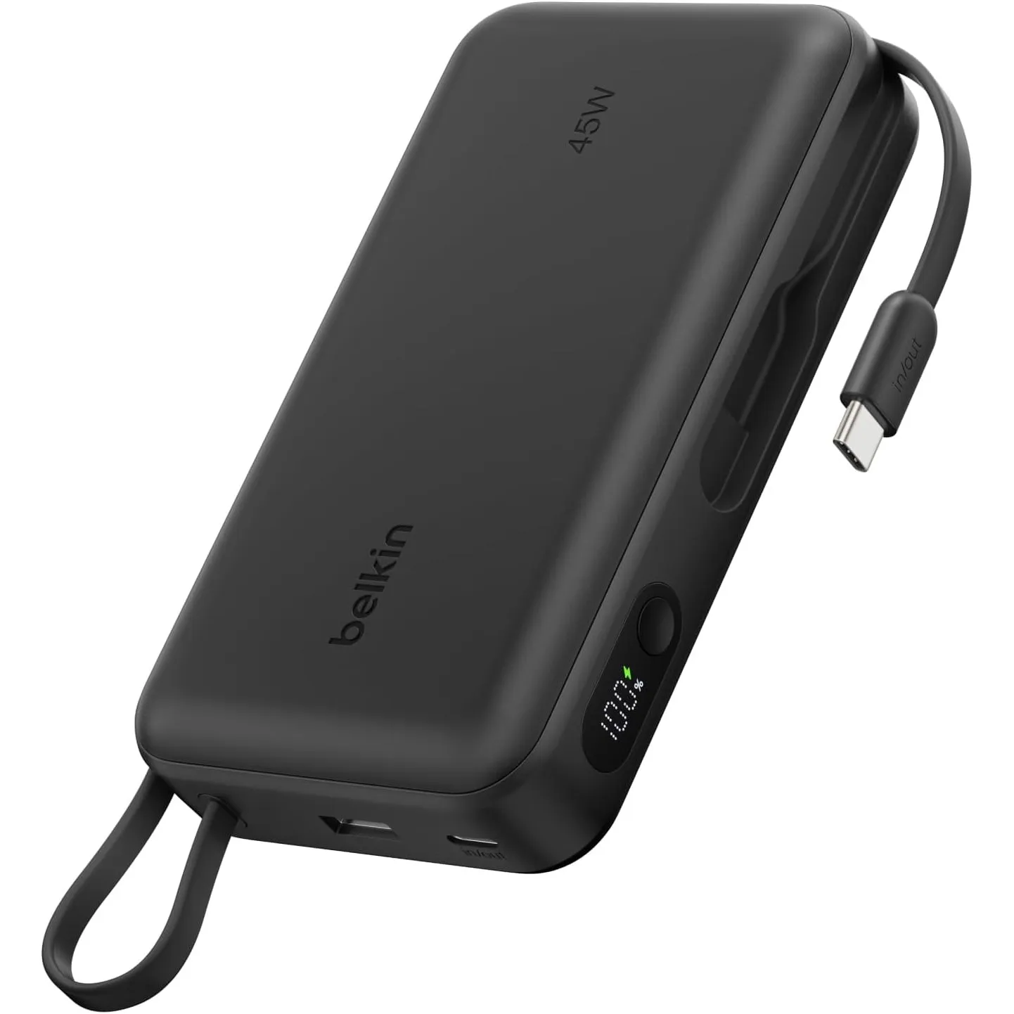 Belkin UltraCharge 20000mAh Power Bank, USB-C-Kabel und Anzeige – Schwarz