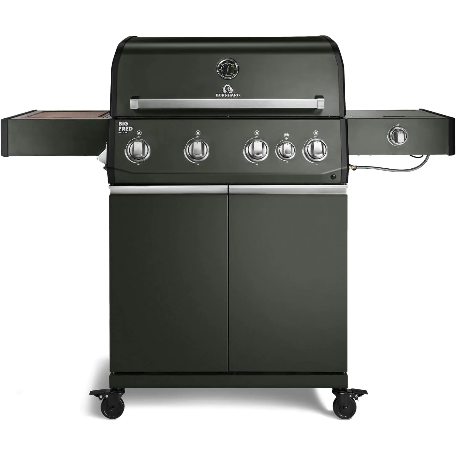 BURNHARD® Big FRED Deluxe Gasgrill 4-Brenner, Gusseisenrost, Grün