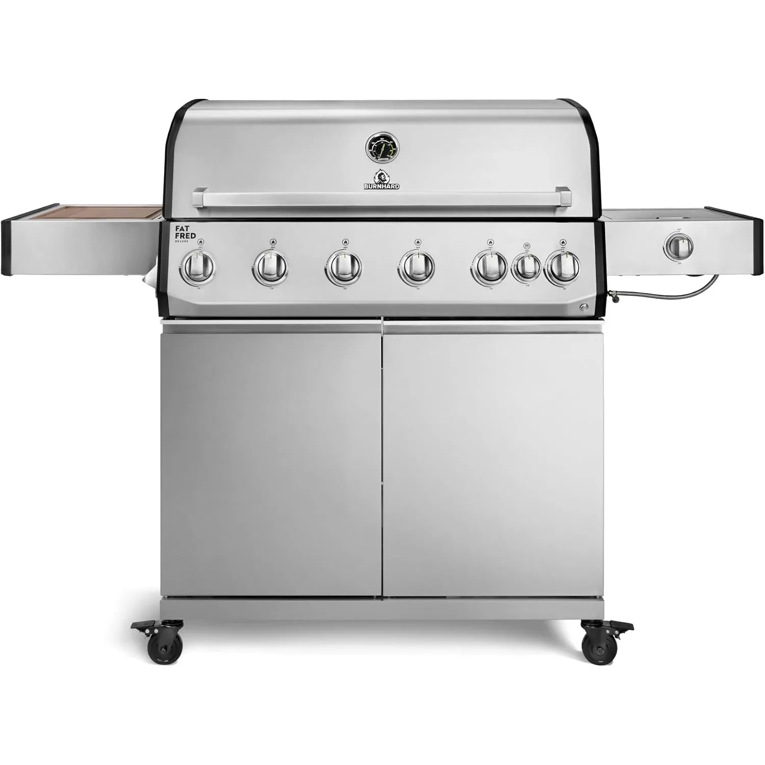 BURNHARD® Fat FRED Deluxe Gasgrill 6-Brenner, Edelstahlrost, Edelstahl