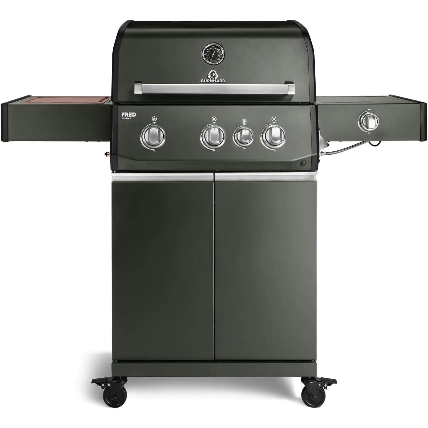BURNHARD® Gasgrill 3-Brenner, 2x Edelstahlstabbrenner 3,75 kW | Infrarot-Keramikbrenner 3,75 kW, Heckbrenner, Seitenkoc…