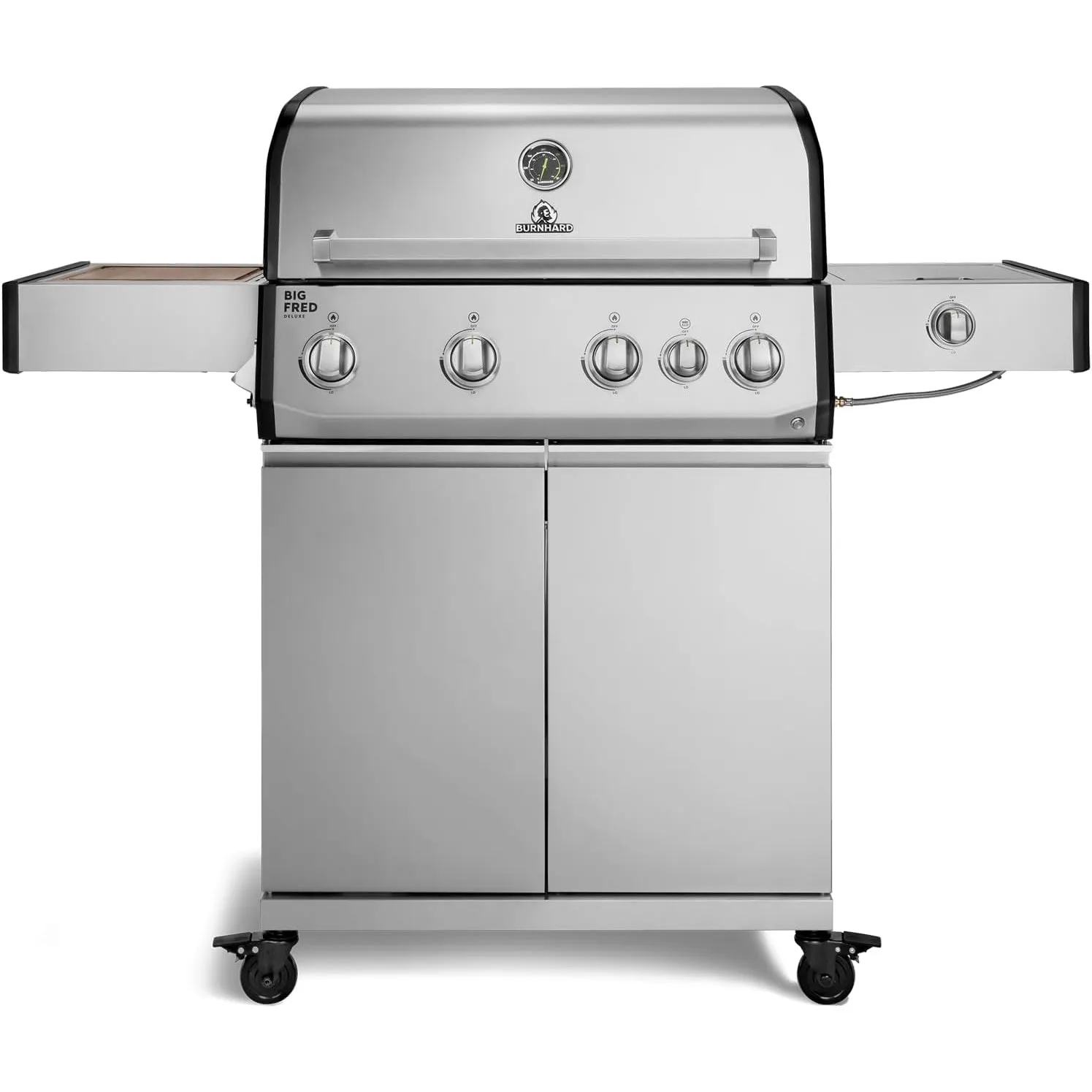 BURNHARD® Gasgrill 4-Brenner, 21,2 kW Gesamtleistung | Infrarot-Keramikbrenner, Seitenkochfeld, Edelstahl-Stabbrenner, …