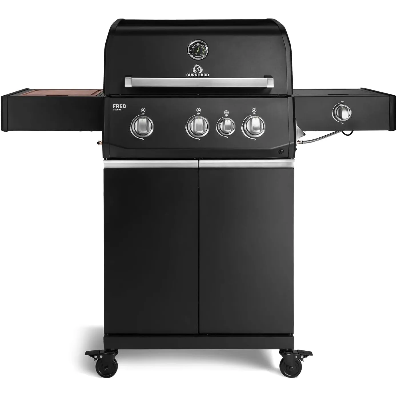 BURNHARD® Gasgrill 3-Brenner 2x Edelstahl-Stabbrenner 3,75 kW | 1x Infrarot-Keramikbrenner 3,75 kW, Gussrost, Piezo-Zün…