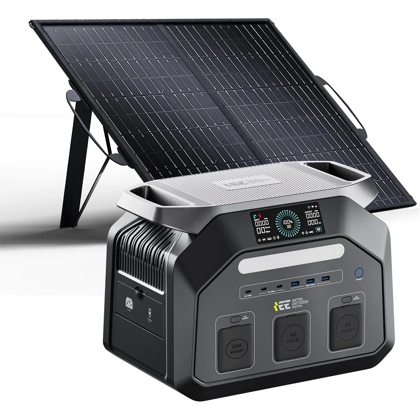 IEE P1800 Tragbare Powerstation 1800W/1024Wh LiFePO4 mit 1x100W Solarpanel