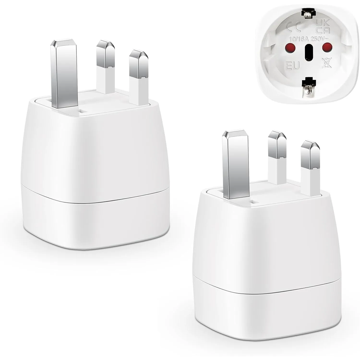 vutizal 2 Stück Reiseadapter UK Adapter England Deutschland Stecker, Reisestecker Typ G Steckdose, Travel Adapter UK, S…