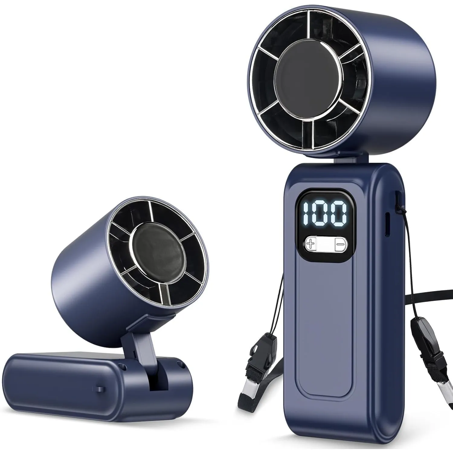 【2026 Neu】 Tragbarer Handventilator 3-in-1, 16000 RPM Super Turbo Ventilator, 5000mAh Akku aufladbar, 5 Windstufen und …