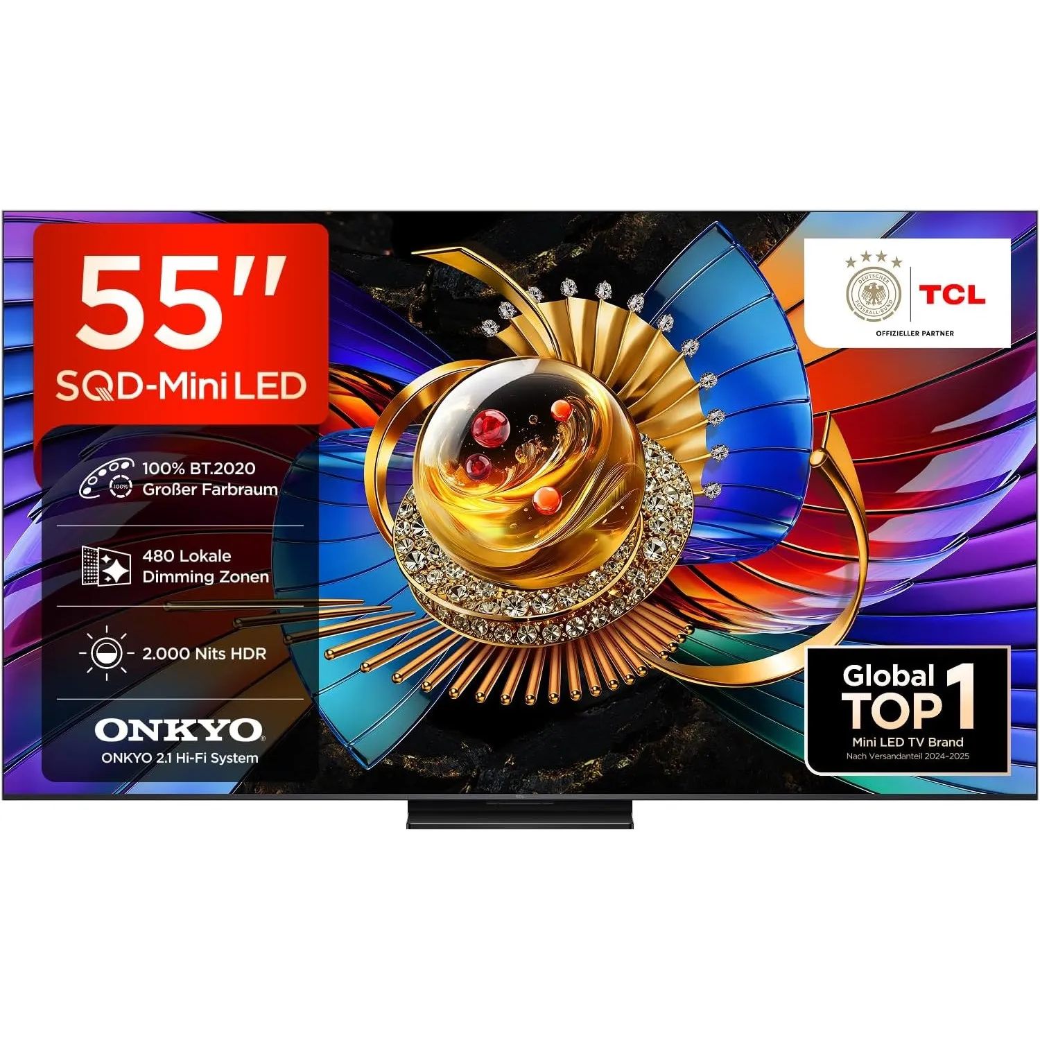 TCL 55Q7D Pro SQD-Mini LED 55 Zoll Fernseher, 4K Smart TV, Google TV