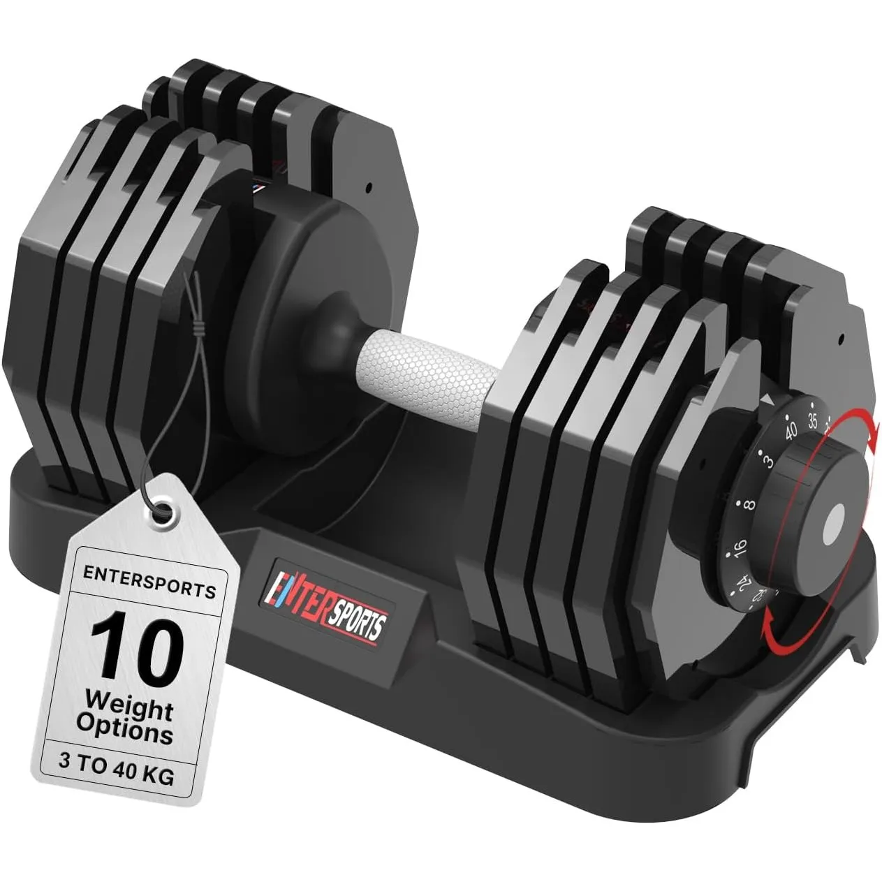 EnterSports 10kg/12kg/18kg/20kg/27kg/40kg Verstellbare Hanteln Einstellbare Platzsparende Hantel, Hanteln mit rutschfes…