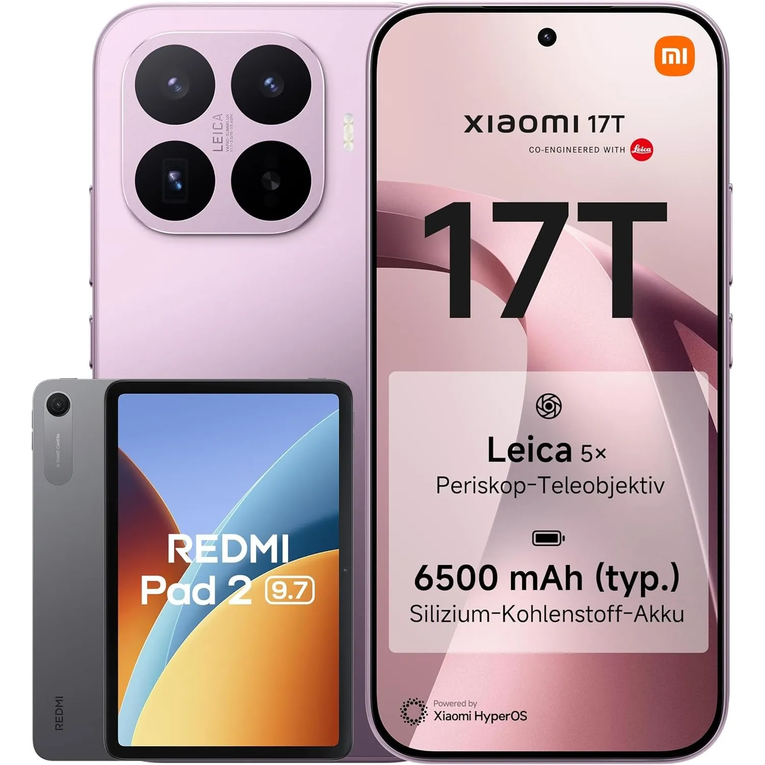 XIAOMI 17T Smartphone 12GB+512GB, Handy mit Android, 6,59'' 120Hz Display, 6500mAh Akku, Leica 5X Telekamera, 67W Hyper…
