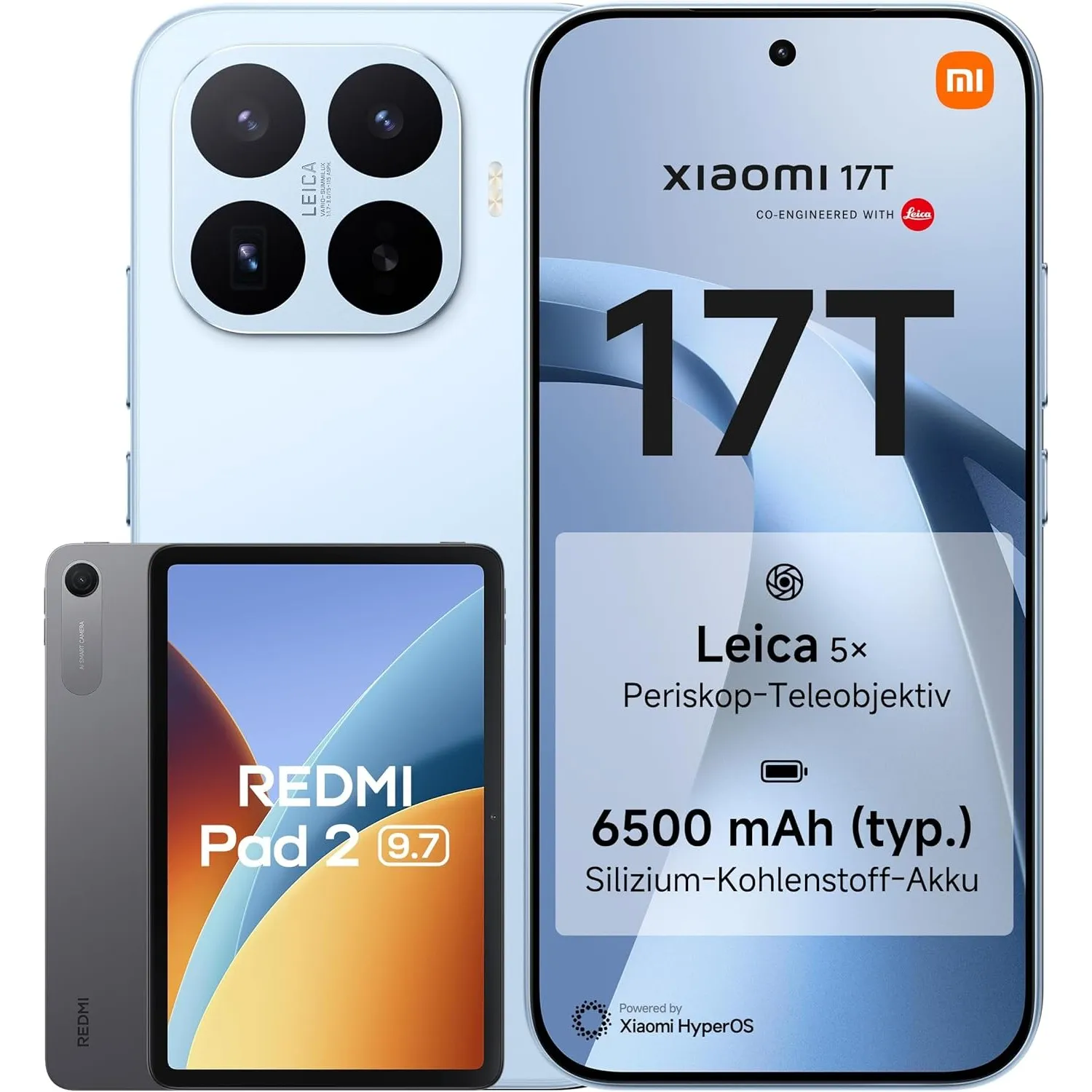 XIAOMI 17T Smartphone 12GB+256GB, Handy mit Android, 6,59'' 120Hz Display, 6500mAh Akku, Leica 5X Telekamera, 67W Hyper…