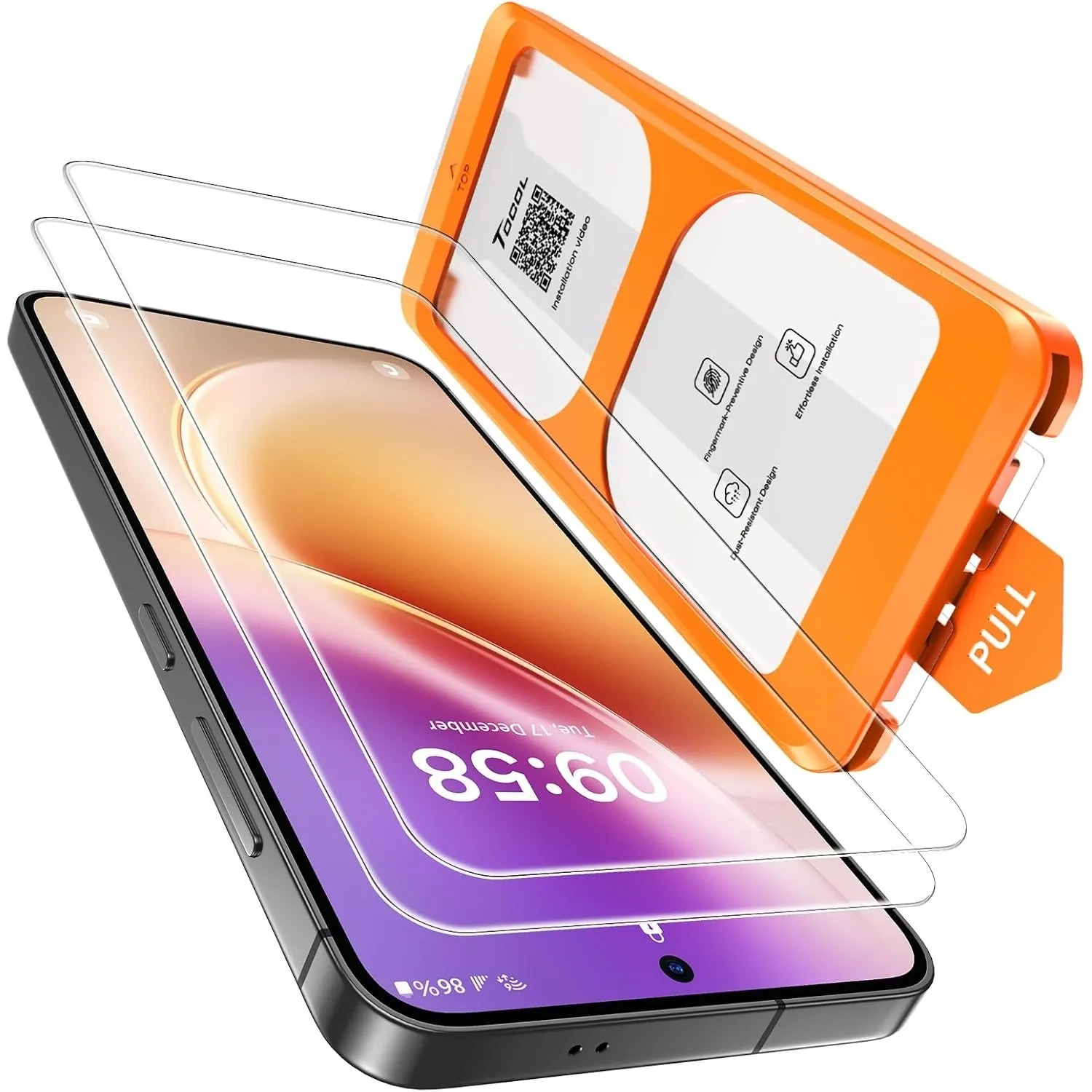 TOCOL für Samsung Galaxy S24 FE für Panzerglas, Einfache Montage