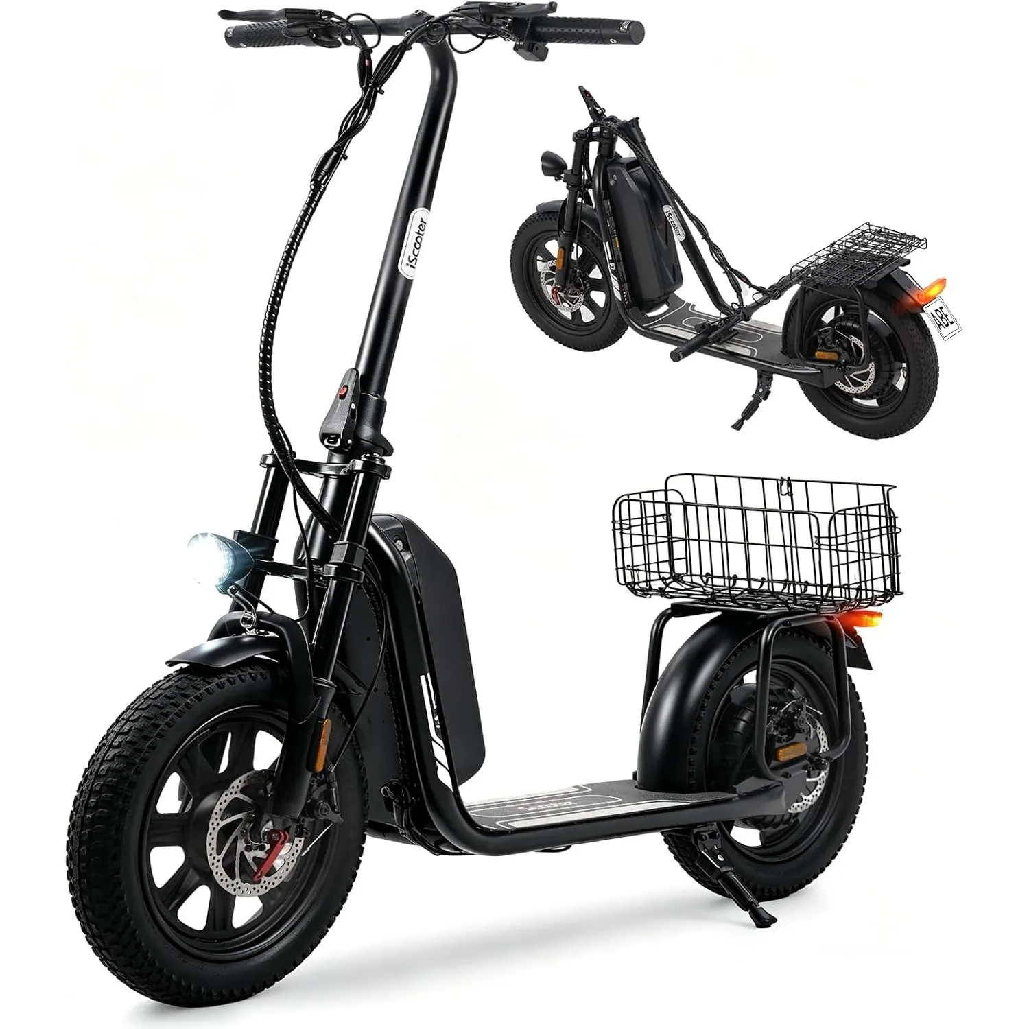 iScooter F7 E Scooter mit Straßenzulassung, 36V 20,8Ah,16 × 3.0 Zoll Fat Tire E Roller mit 100KM Max Reichweite und 20 …