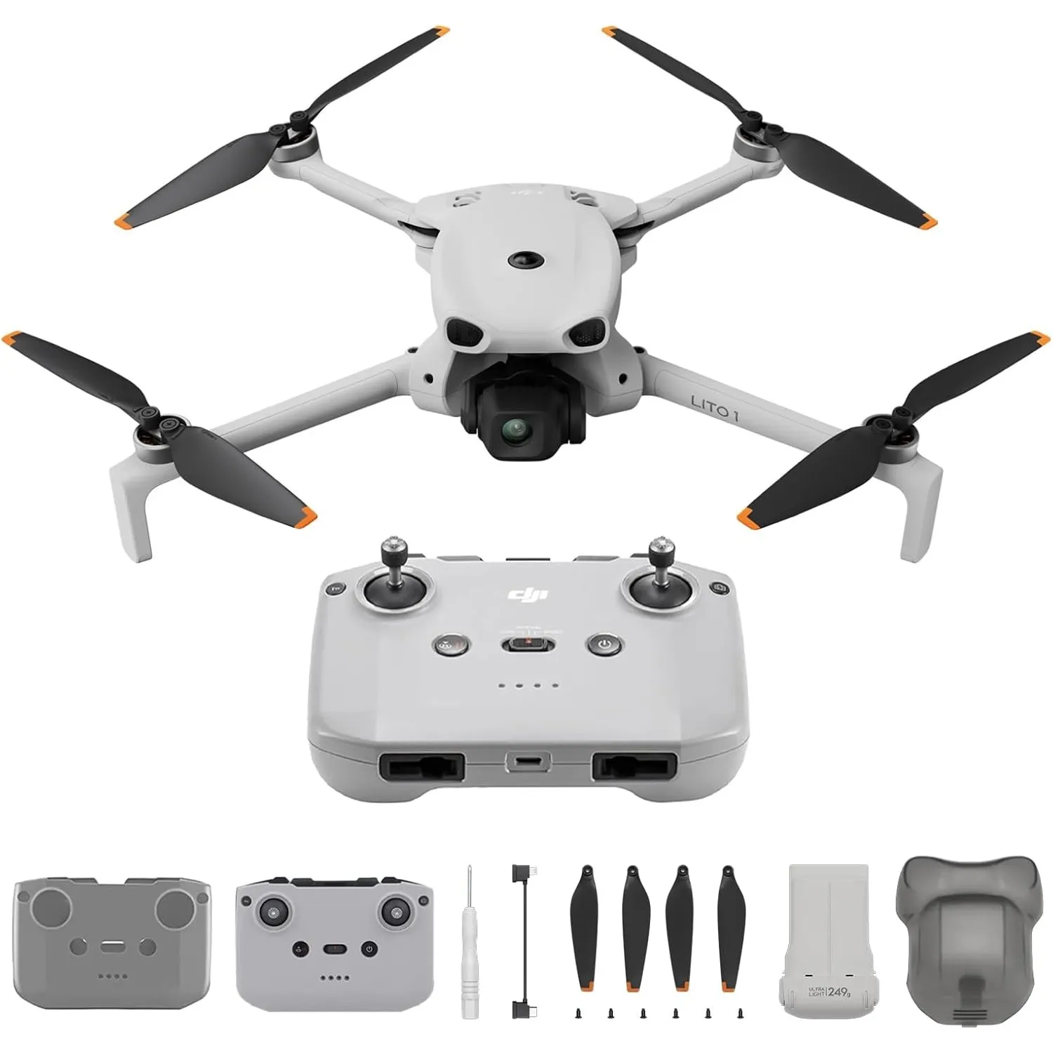 DJI Lito 1 Bundle mit Schutzhülle, 4K Kameradrohne, Hinderniserkennung, ActiveTrack, 4K-Video & 8K-Foto, Geeignet, Leic…